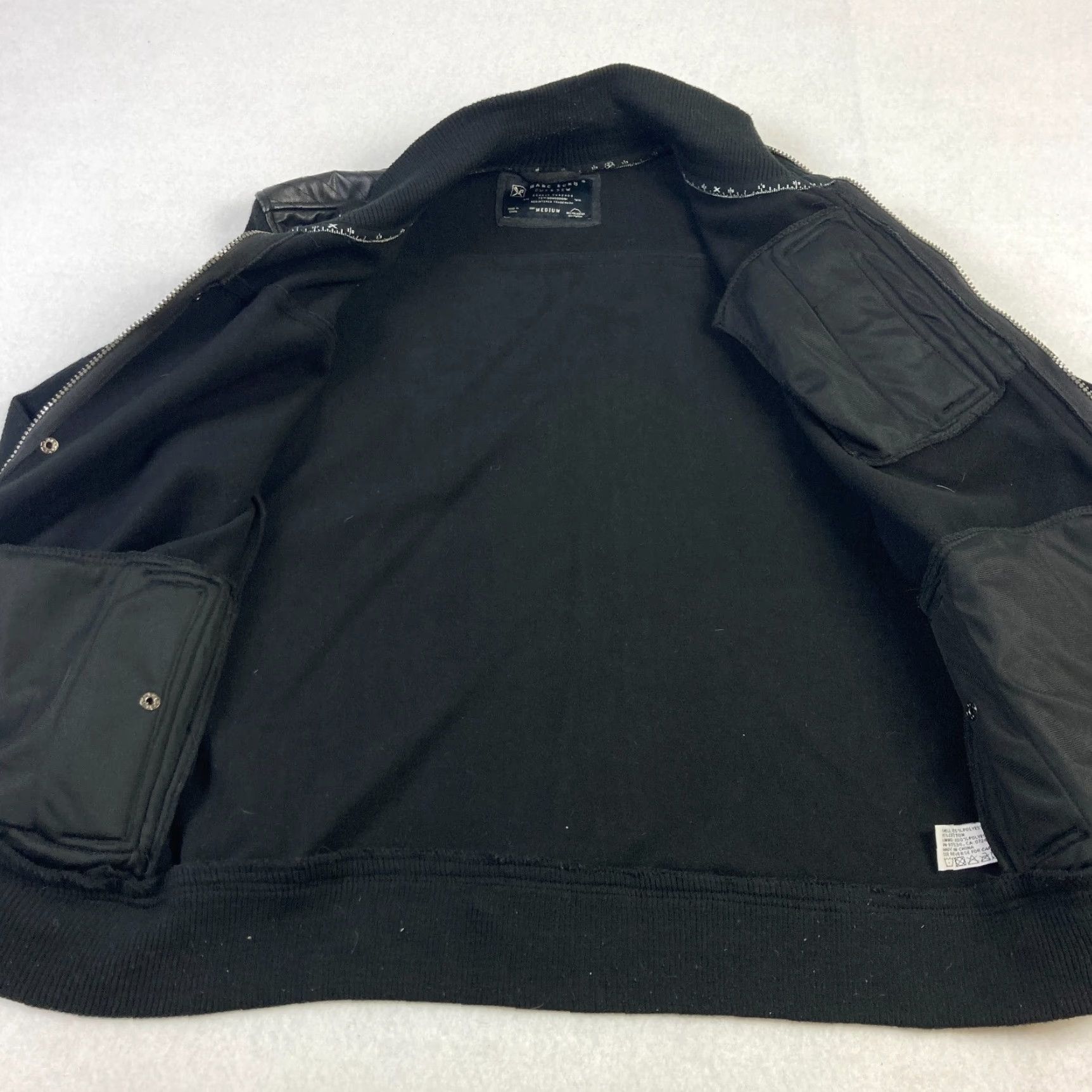 Marcs Marc Ecko Jacket Mens Medium Black Full Zip Knit Bomber Zip Pocket Regular Fit Size US M / EU 48-50 / 2 - 6 Thumbnail