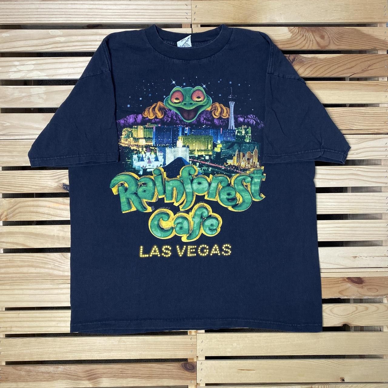 Vintage Rainforest Cafe Las Vegas Black Tee Size Large