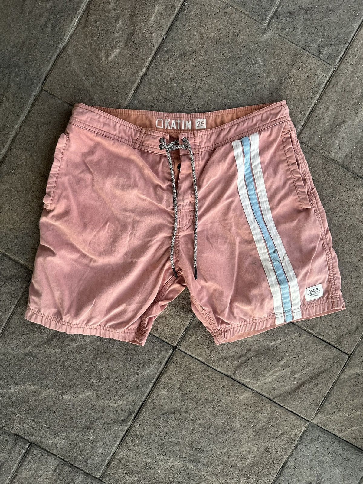 Vintage Kanvas By Katin Board Shorts Mens Swim Trunks Size 29 Surf in Red