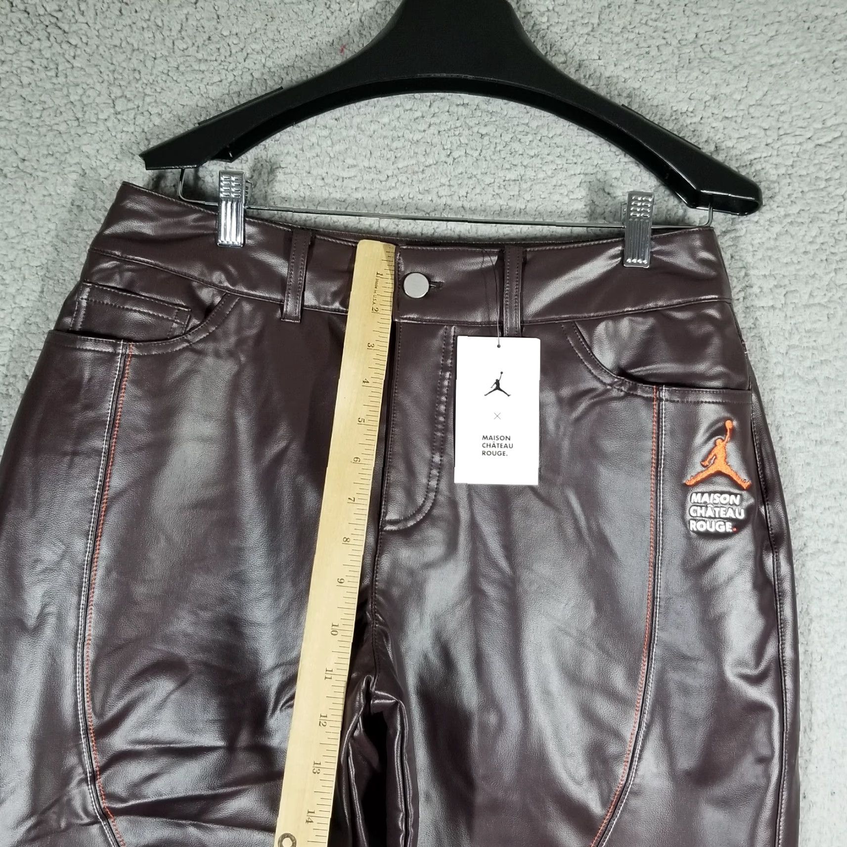 Nike Nike AIR JORDAN X MAISON CHATEAU ROUGE Brown Pants 32X28 Size 10 Unisex Adults Mens Womens Boys Girls 90s Leather Pants DJ9764-203 Size US 32 / EU 48 - 7 Thumbnail