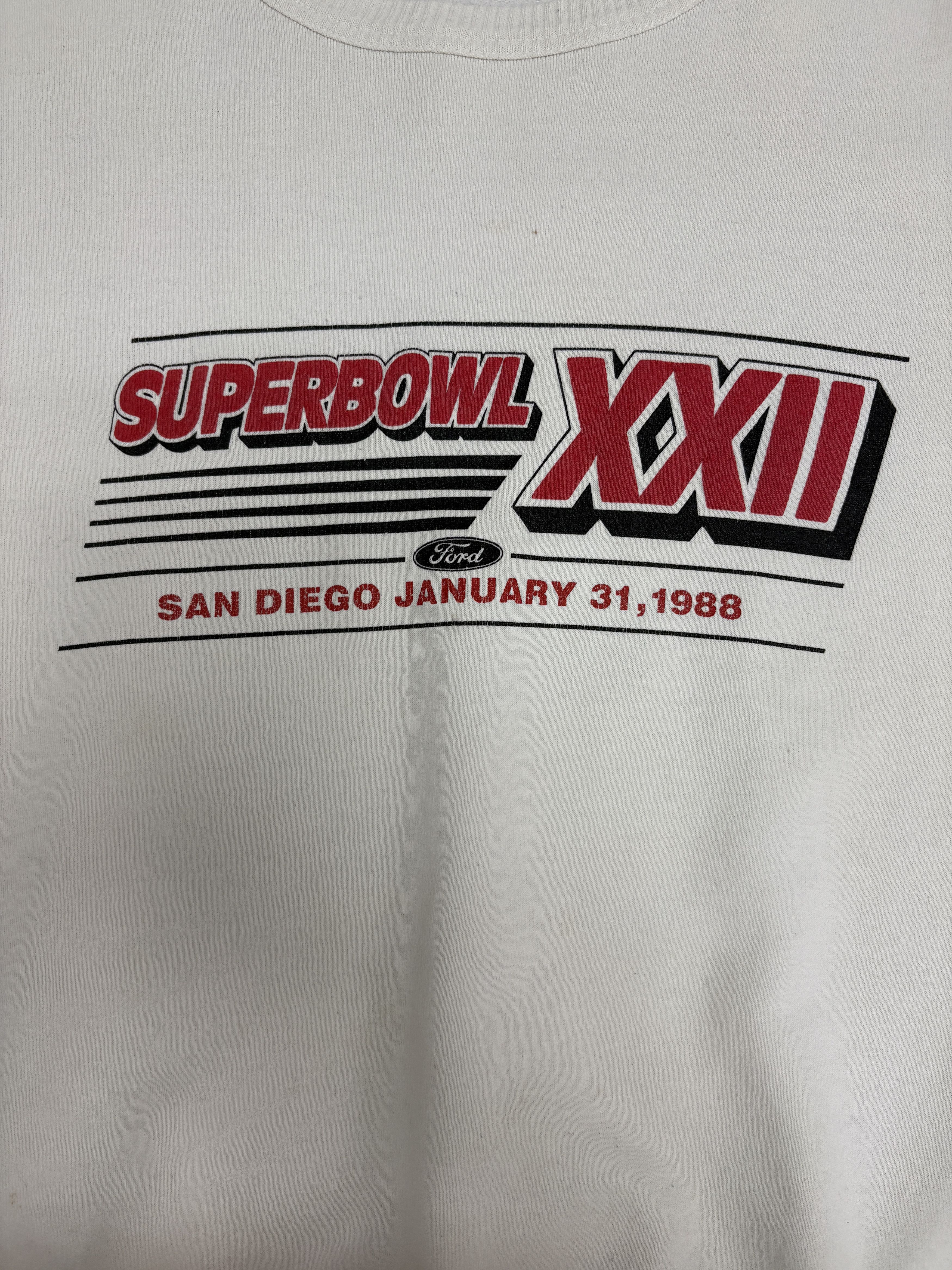 Vintage Super Bowl XXII Vintage White Crewneck Sweater Size US XL / EU 56 / 4 - 2 Thumbnail