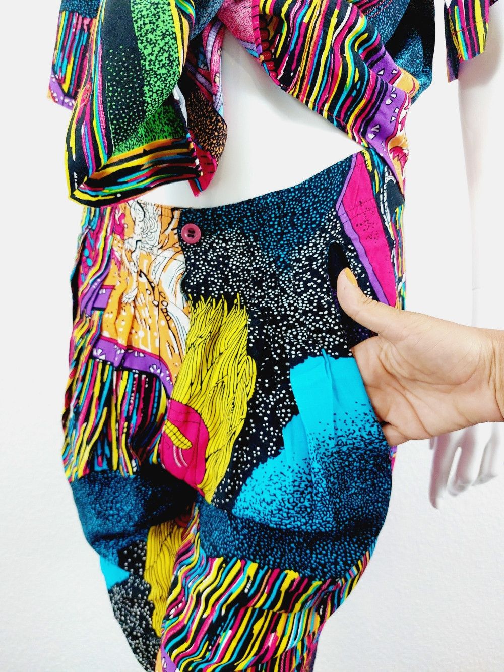 Marithe + Francois Girbaud Marithe + Francois Girbaud Dragon Tiger Boho Shirt Pants Set Size M / US 6-8 / IT 42-44 - 12 Thumbnail