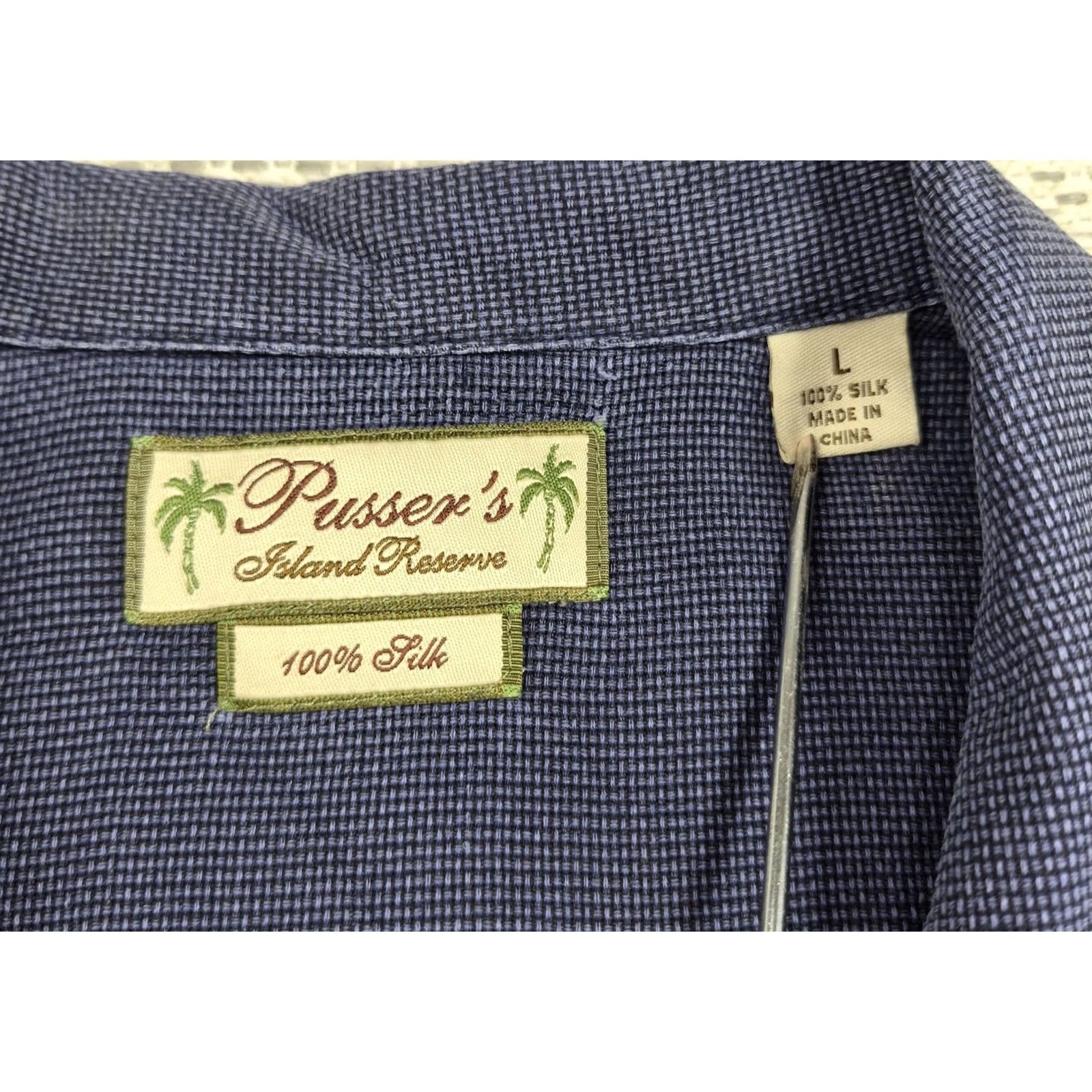Vintage Pusser's Island Reserve Shirt Mens Large Blue Silk Hawaiian Aloha Short Sleeve Size US L / EU 52-54 / 3 - 5 Thumbnail