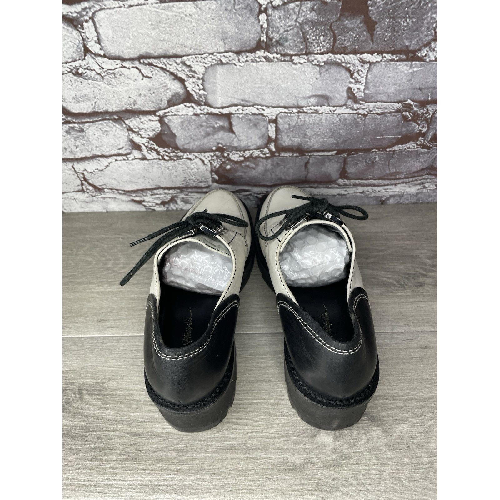 3.1 Phillip Lim 3.1 Phillip Lim White Leather Black Oxfords Lace Up Shoes Wo Size US 10.5 / IT 40.5 - 19 Thumbnail