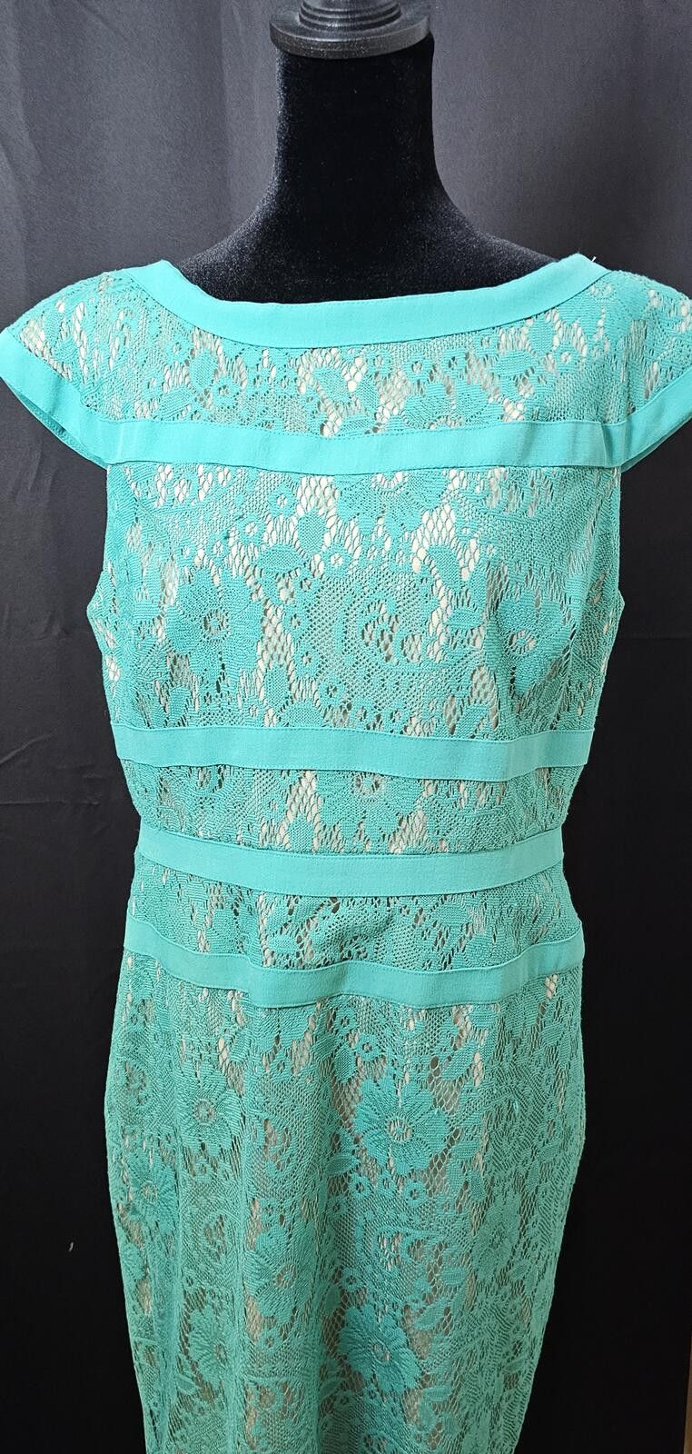 Other Adrianna Papell Dress Turquoise Womens Size 14 Cap Sleeves Size XL / US 12-14 / IT 48-50 - 1 Thumbnail