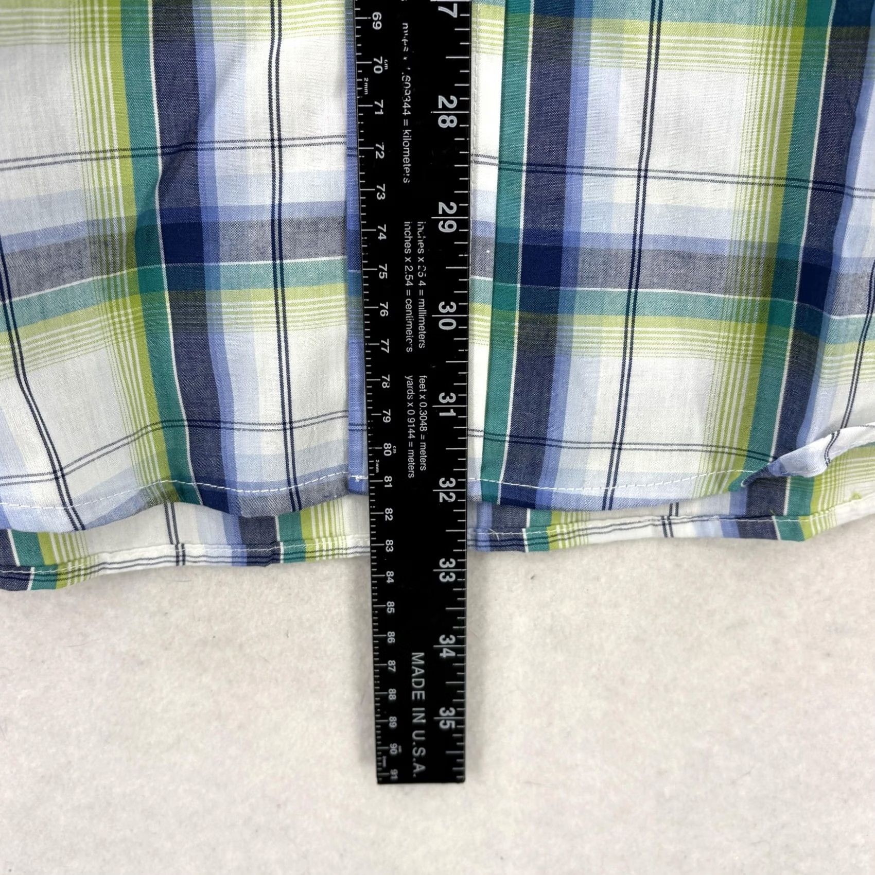 Haggar Haggar Mens 2XL Blue Plaid Short Sleeve Button Down Casual Easy Care Shirt NWT Size US XXL / EU 58 / 5 - 7 Thumbnail