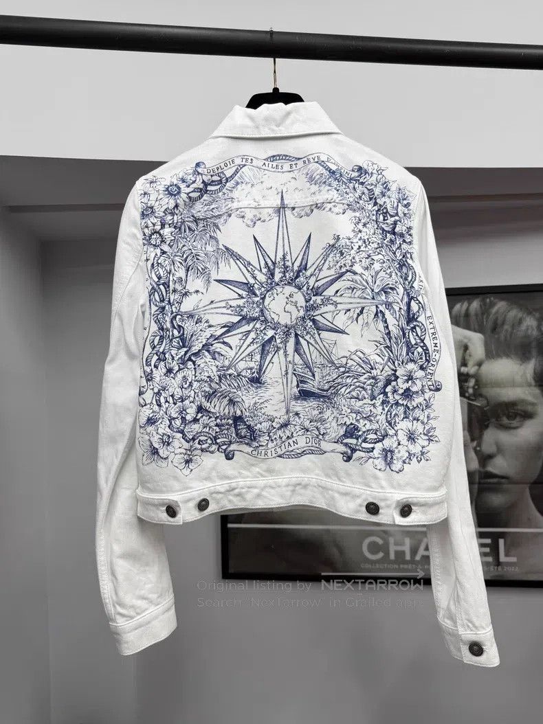 Dior Dior White denim back embroidered eight-pointed nautical d Size XS / US 0-2 / IT 36-38 - 3 Thumbnail