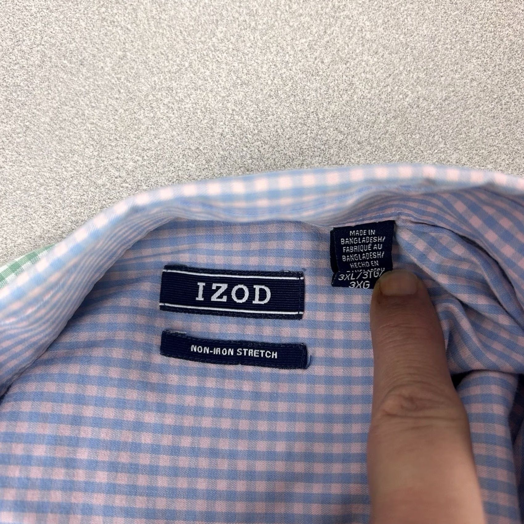 Izod IZOD Men's Multicolor Checkered Gingham Long Sleeve Button-Up Shirt 3XL Mens Regular Button-Down Collared Classic Shirt Size US XXL / EU 58 / 5 - 4 Thumbnail
