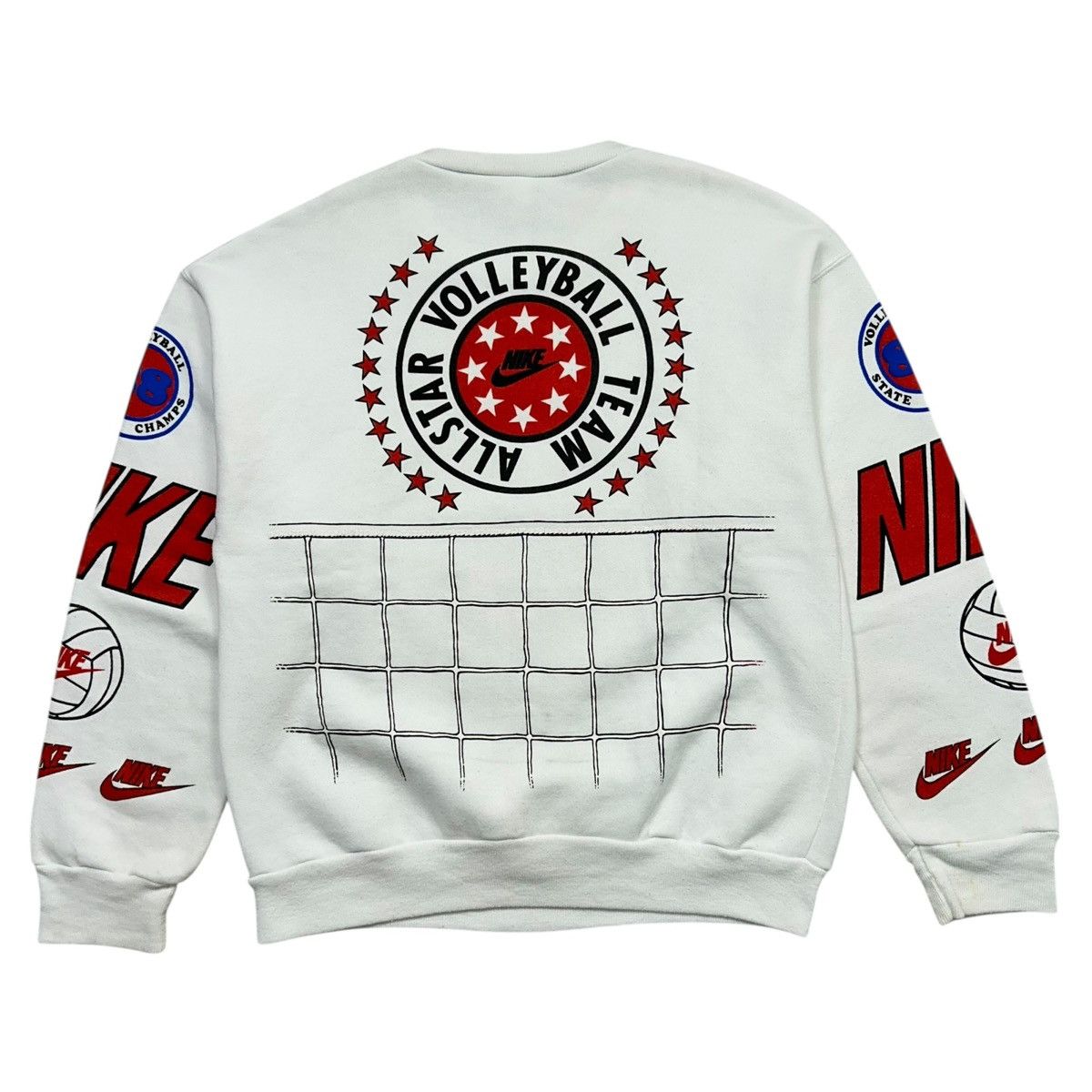 Nike × Vintage VTG 90s NIKE VOLLEYBALL TEAM AllSTAR PULLOVER SWEATSHIRT Size US L / EU 52-54 / 3 - 2 Thumbnail