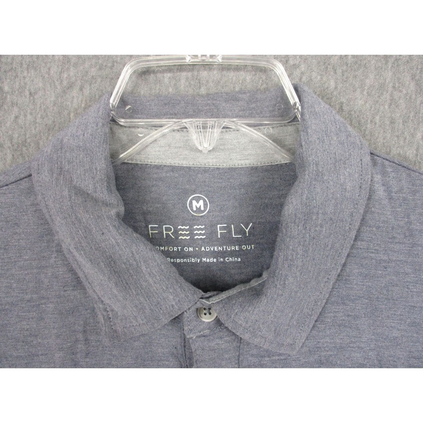 Vintage Free Fly Polo Shirt Mens Medium Gray Bamboo Blend Stretch Performance Casual Size US M / EU 48-50 / 2 - 2 Thumbnail