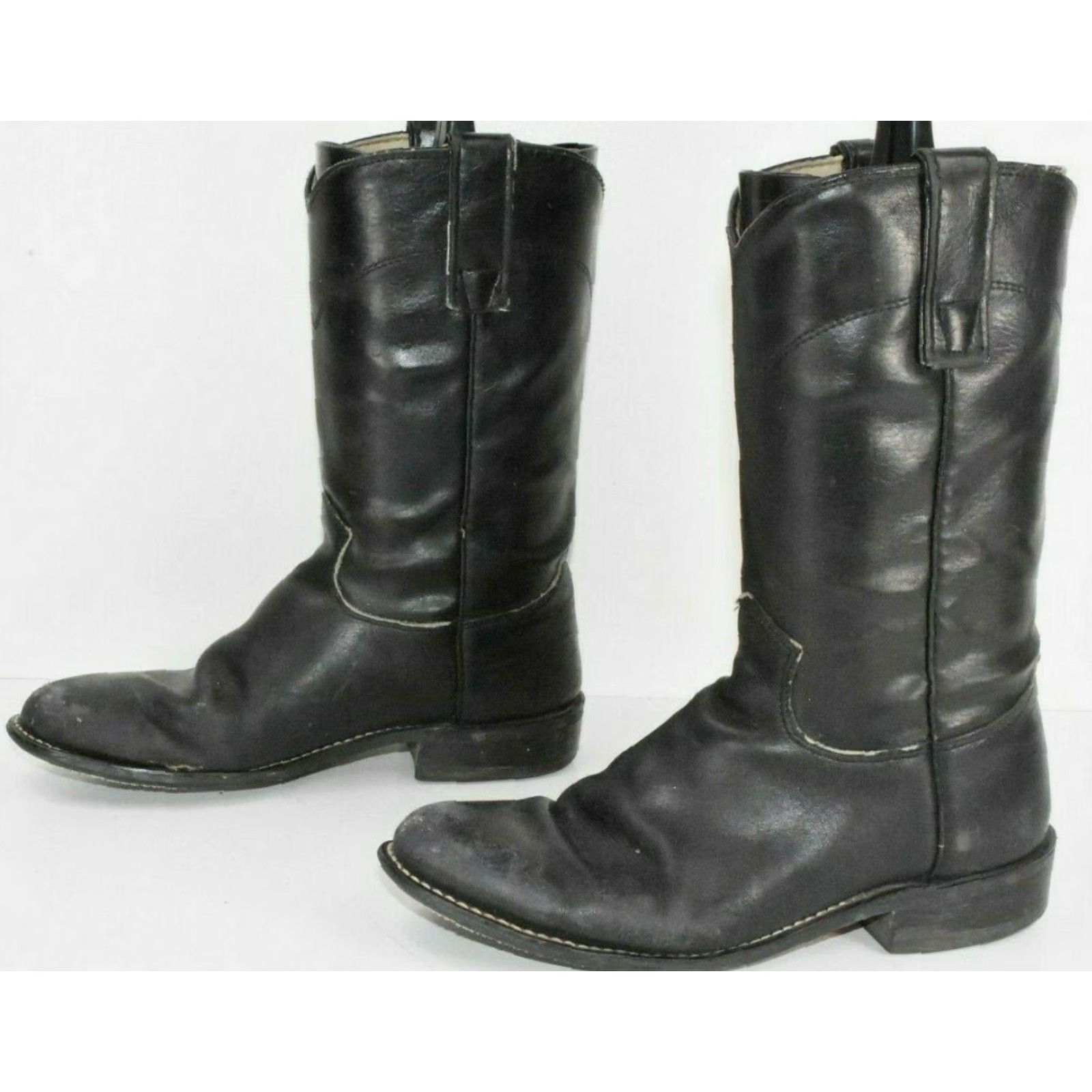 Roper Roy Cooper Womens Boots Black Leather Western Roper Cowboy Sz 5.5 M - 5.5 US - Round Toe - Western Theme - Cowgirl Footwear Size US 6 / IT 36 - 6 Thumbnail