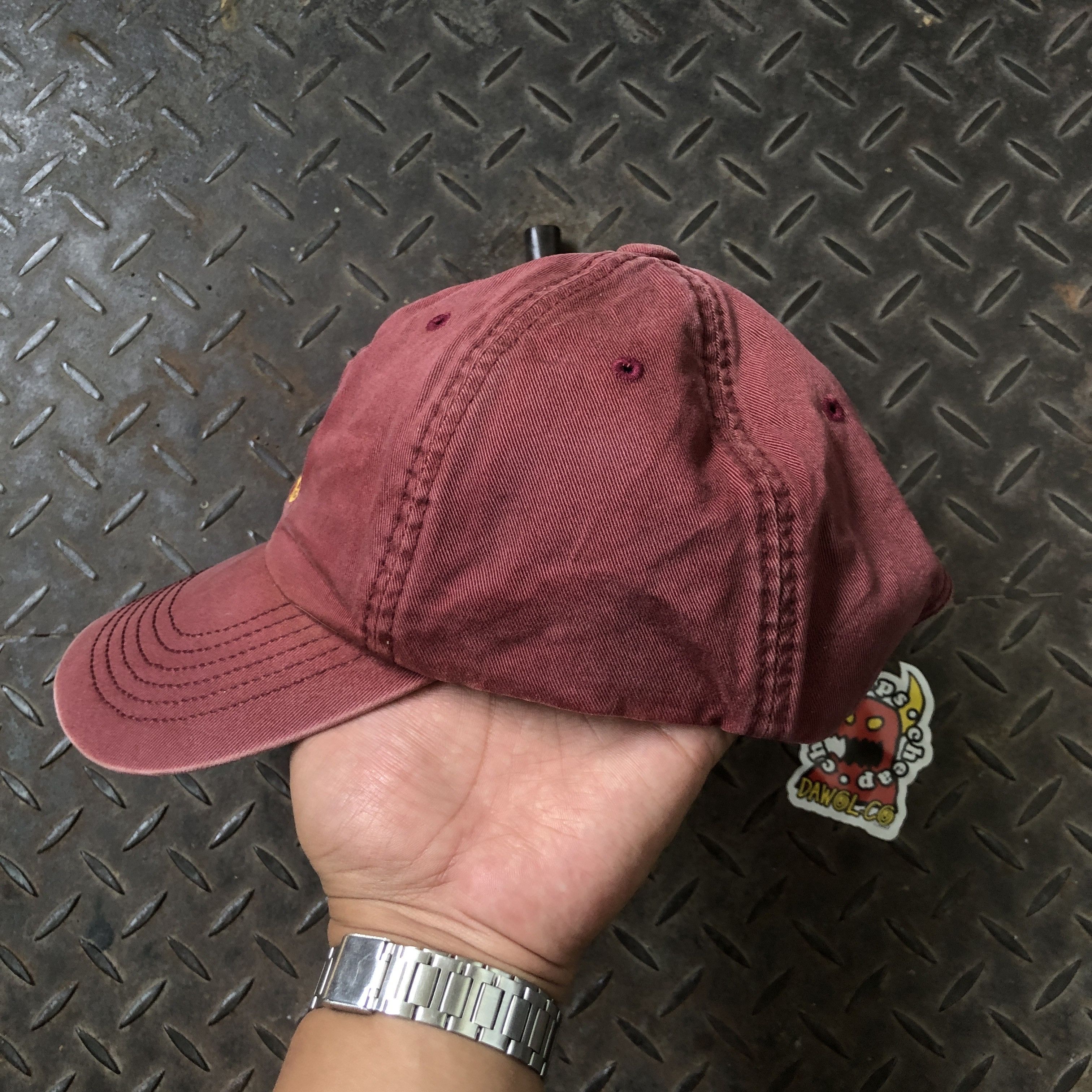 Polo Ralph Lauren Vintage Bean Pole Big Logo Maroon Sunfaded Hat Size ONE SIZE - 4 Thumbnail