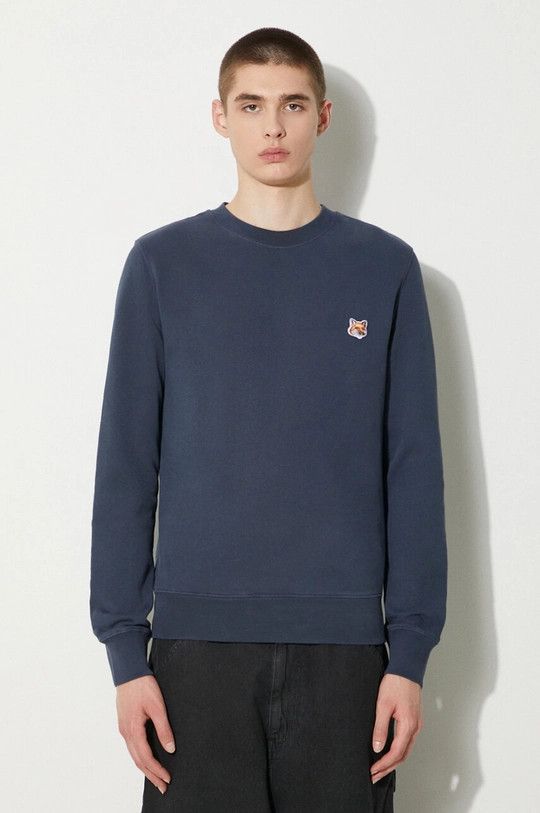 Maison Kitsune o1s22i1n1124 Fox Head Patch Sweatshirt in Blue Size US M / EU 48-50 / 2 - 1 Thumbnail