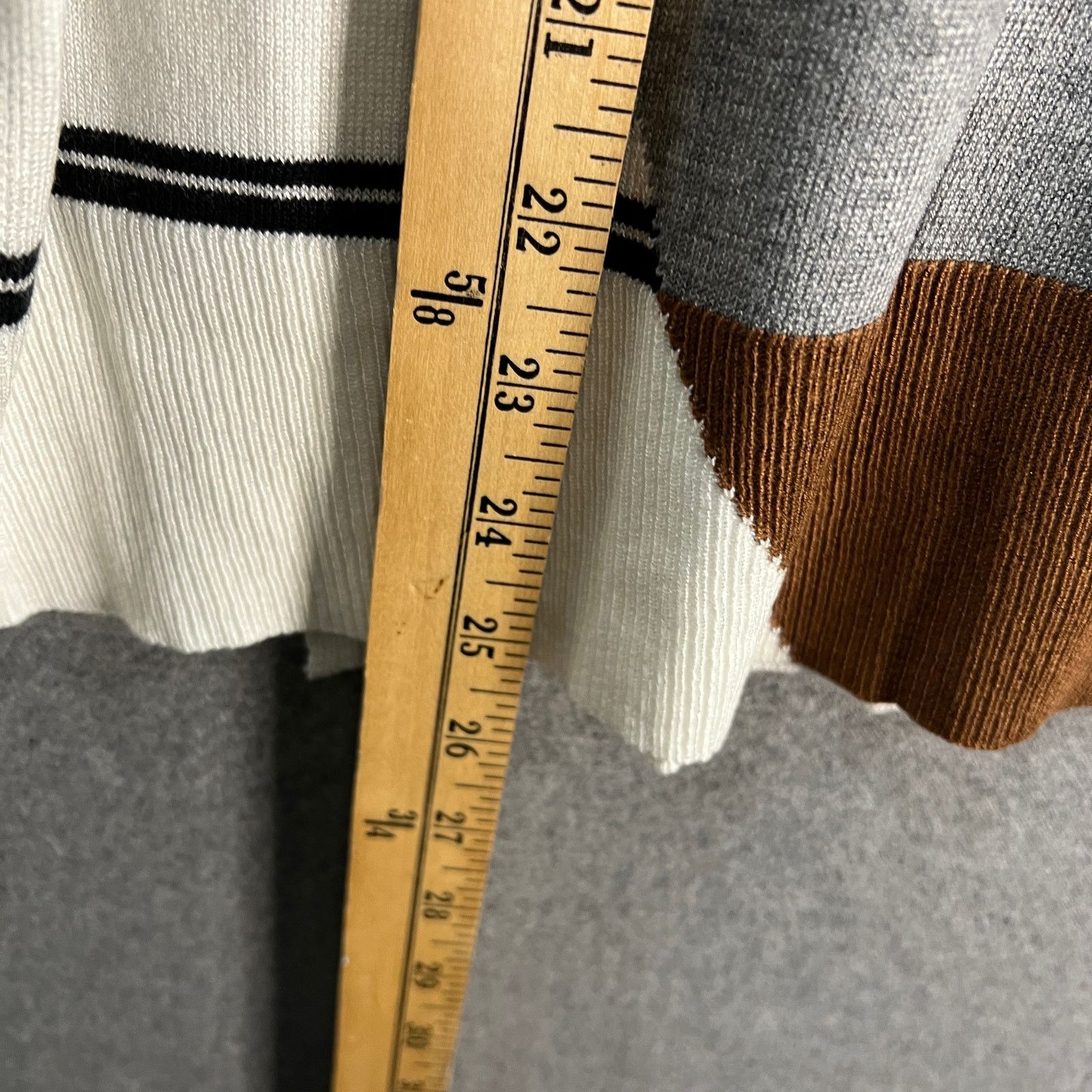Other Attitudes by Renee Women's Top Intarsia Striped Sweater Size M / US 6-8 / IT 42-44 - 6 Thumbnail