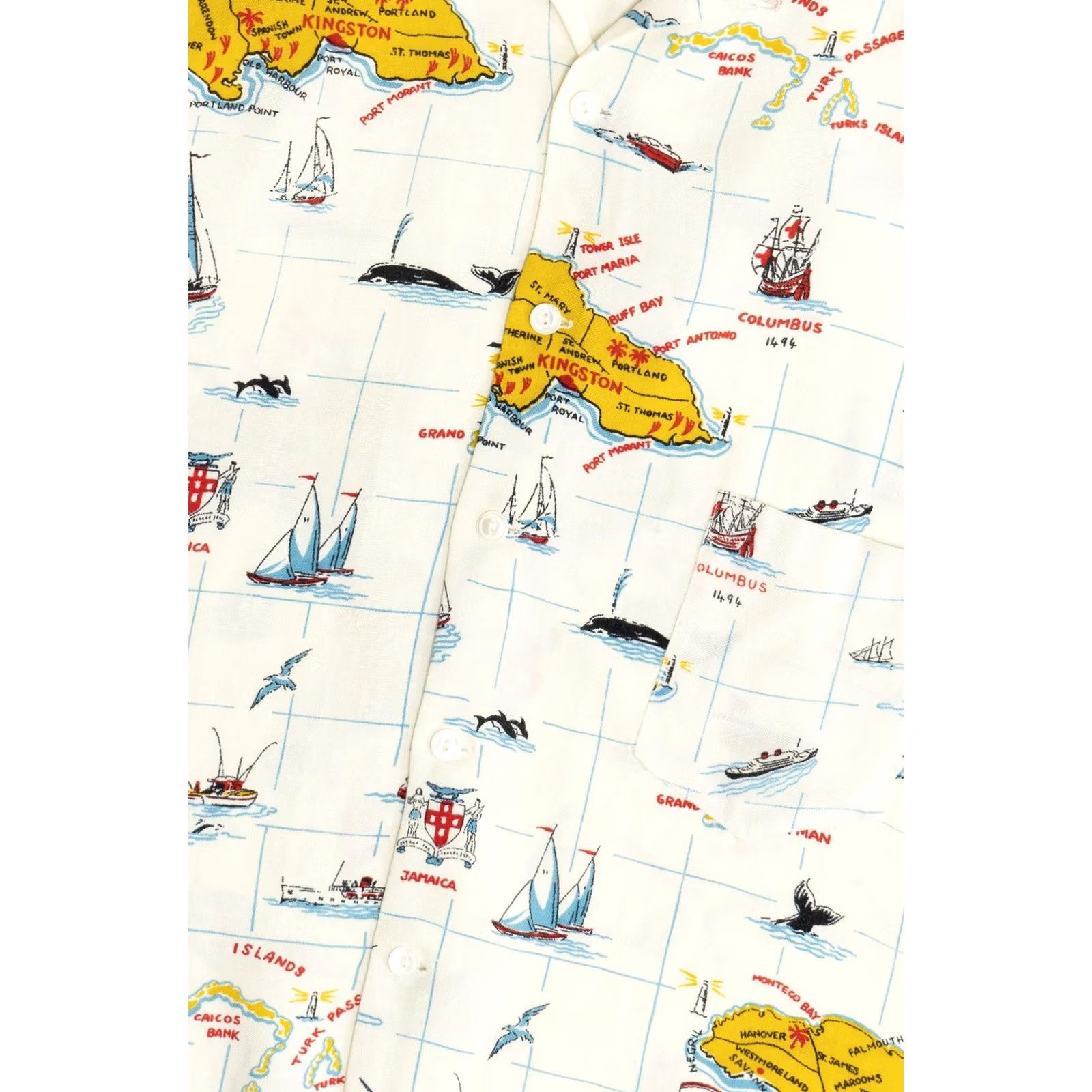 Nautica Rare Vintage Hawaiian Shirt Loop Issa's Jamaica Nautical Map 2XL White Mens Shirt Size US XXL / EU 58 / 5 - 4 Thumbnail