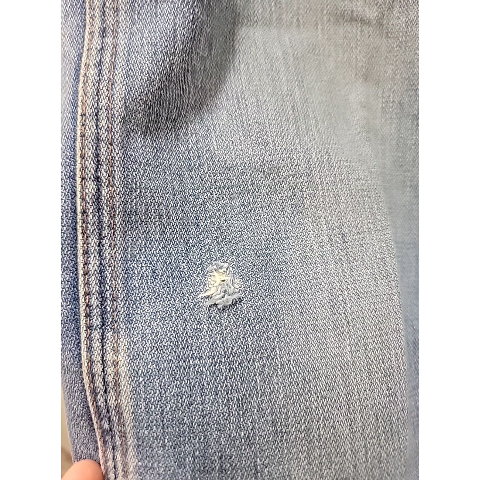 Wrangler VINTAGE Wrangler USA Made Jeans 910 38x30 Denim Blue Regular 5-Pocket Distressed Holes Motorcycle Cowboy USA Men Shorts Size US 38 / EU 54 - 3 Thumbnail