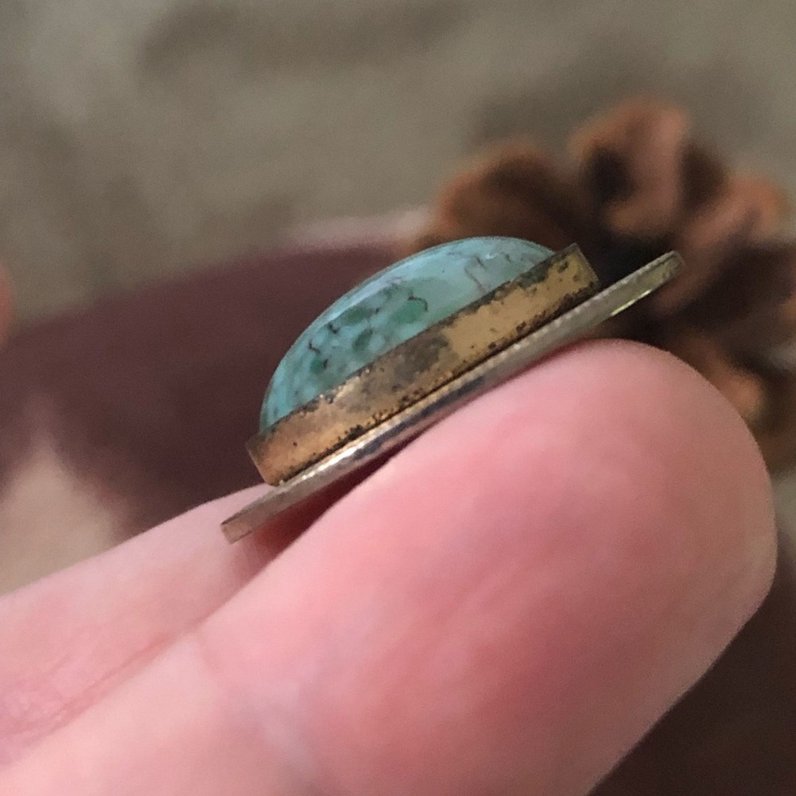 Vintage Vintage men’s light blue speckled stone cuff links Size ONE SIZE - 6 Thumbnail