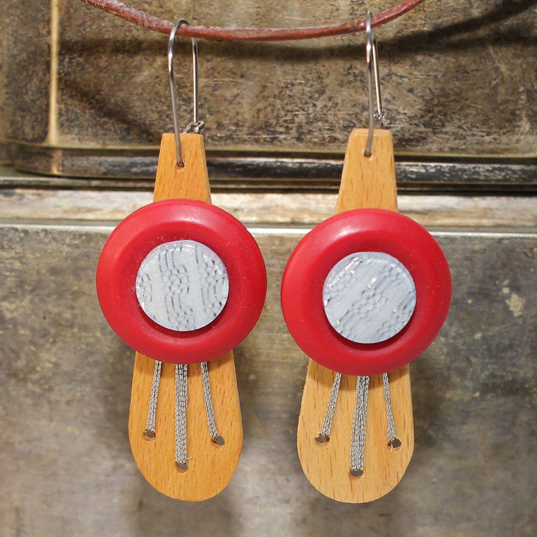 Designer Wooden Earrings | Handmade in Berlin x YUNTA Size ONE SIZE - 2 Thumbnail