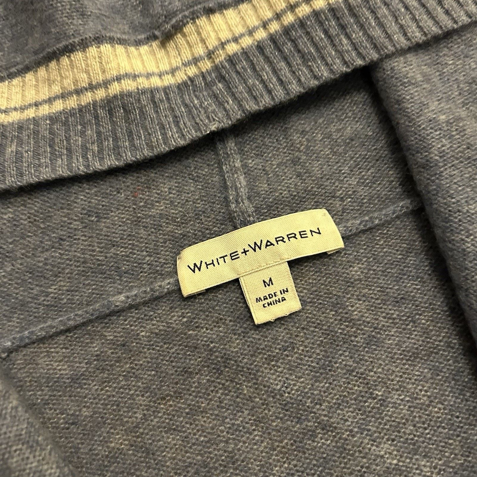 White + Warren 100% Cashmere Knit Open Face Cardigan Sweater Hooded Medium Size M / US 6-8 / IT 42-44 - 3 Thumbnail