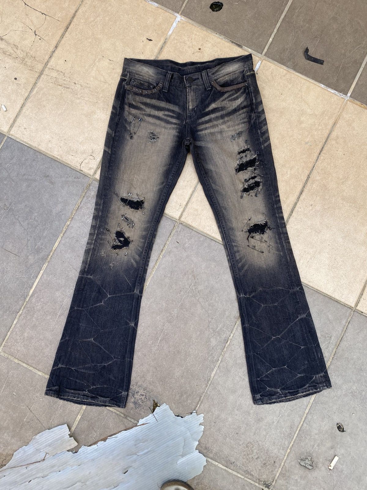Murder License Murder Lincense Studded Flare Jeans Size US 35 - 2 Thumbnail
