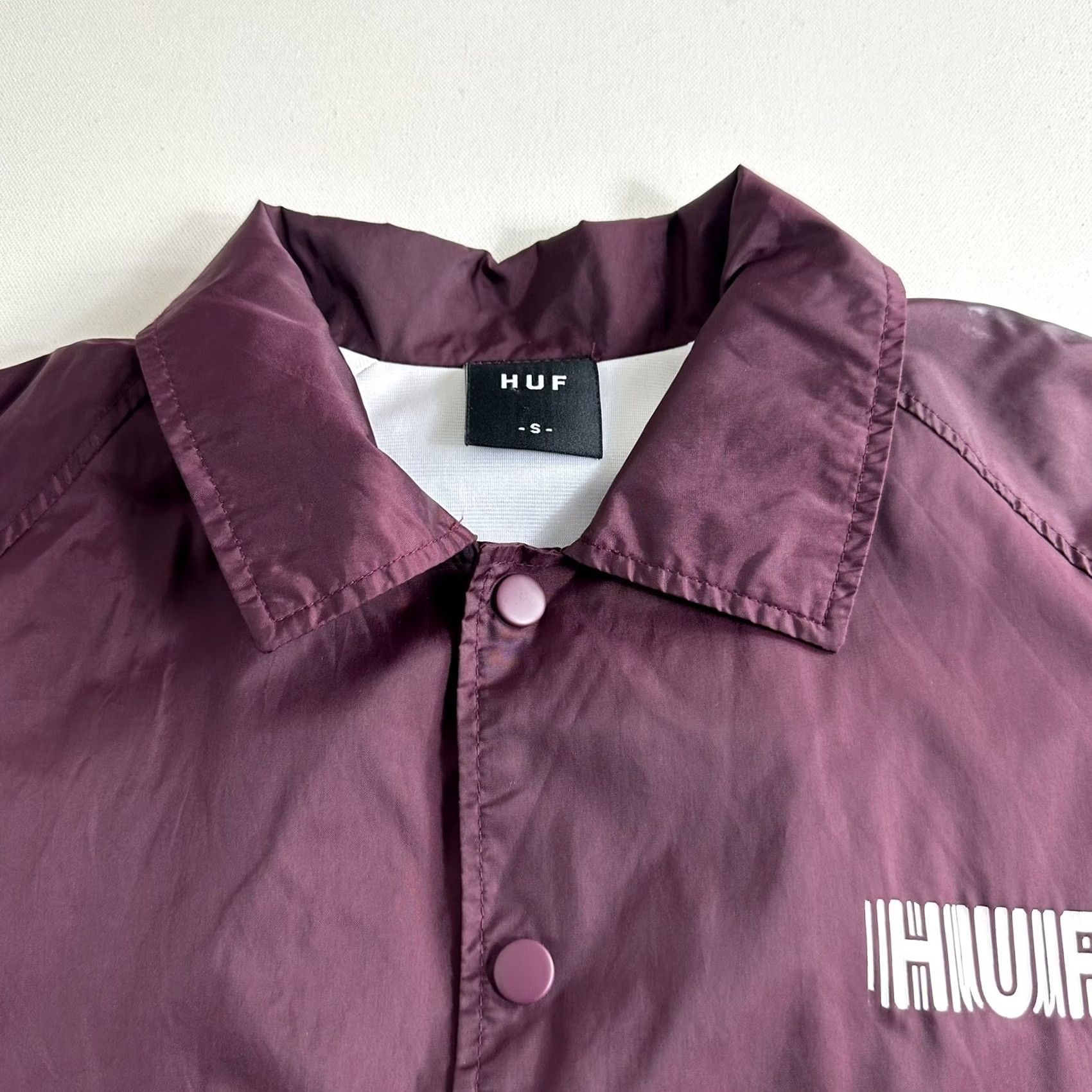 Huf HUF Set H Coaches Jacket Mens Size Small Maroon Snap Button Windbreaker Size US S / EU 44-46 / 1 - 4 Thumbnail