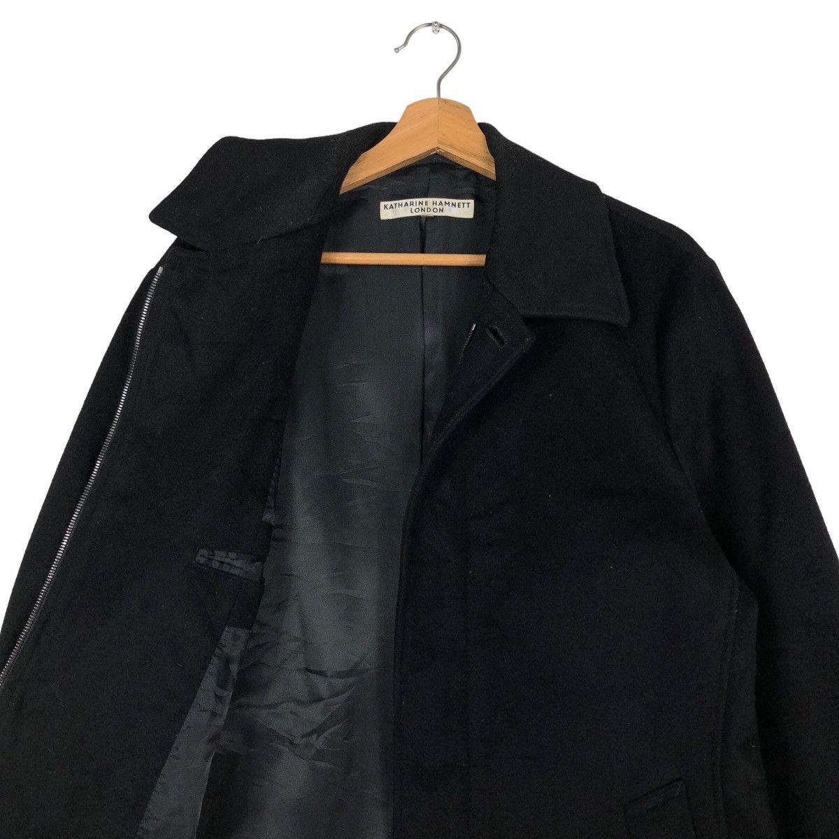 Japanese Brand 🔥Rich Black Long Jacket Katharine Hamnett Issey Miyake Size US XL / EU 56 / 4 - 12 Thumbnail