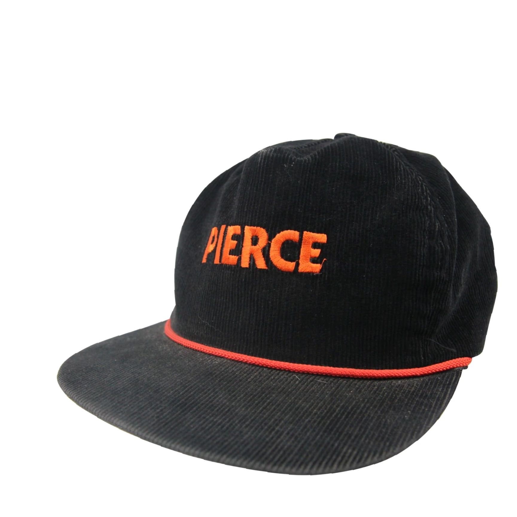 Vintage VINTAGE Pierce Corduroy Trucker Hat OS Men Black Adjustable Trucker Hat Vintage Men OS Corduroy Hat 90s - None Size ONE SIZE - 2 Thumbnail