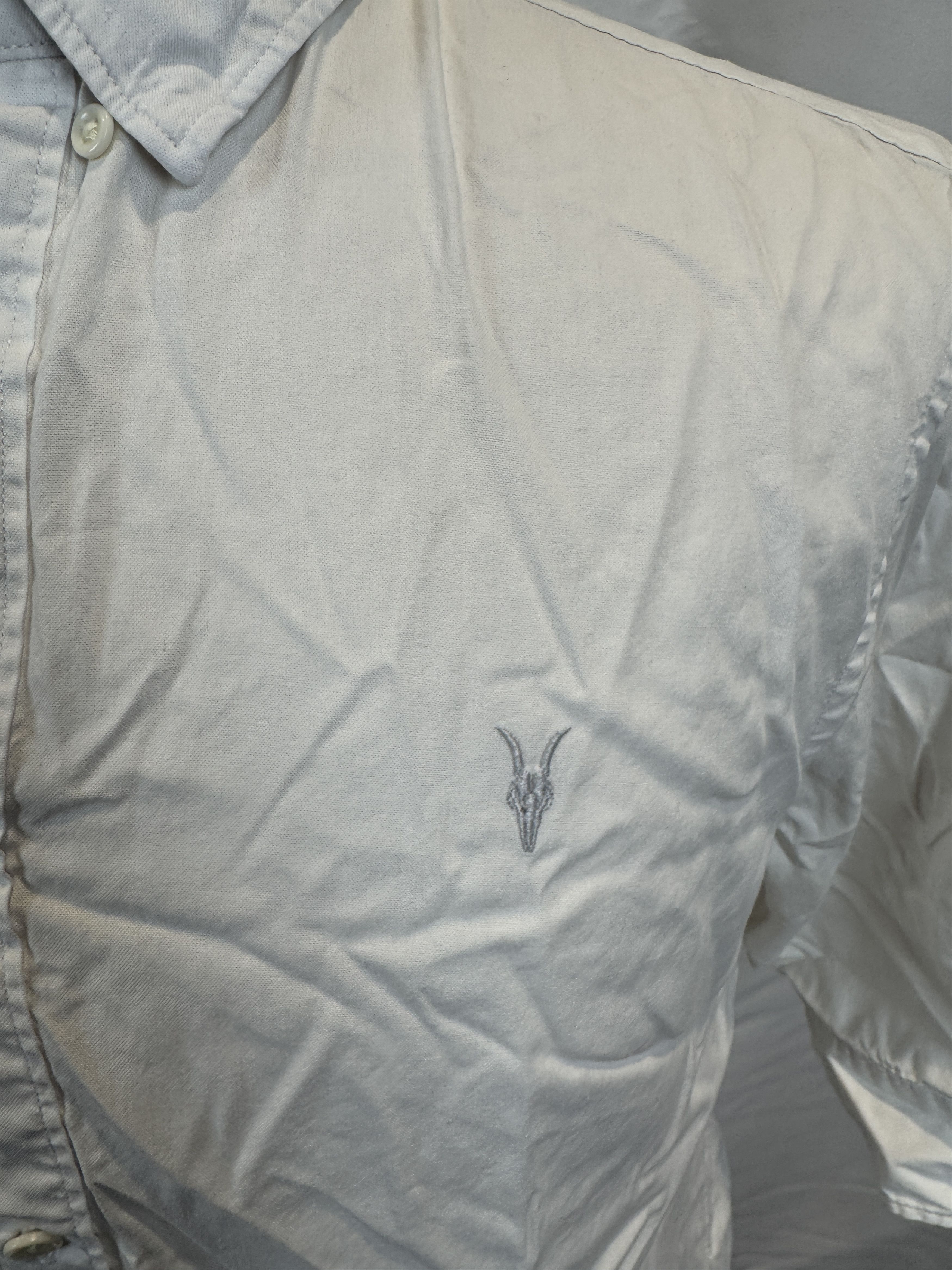 Allsaints Allsaints White Button-Up Short Sleeve Shirt Size US L / EU 52-54 / 3 - 3 Thumbnail