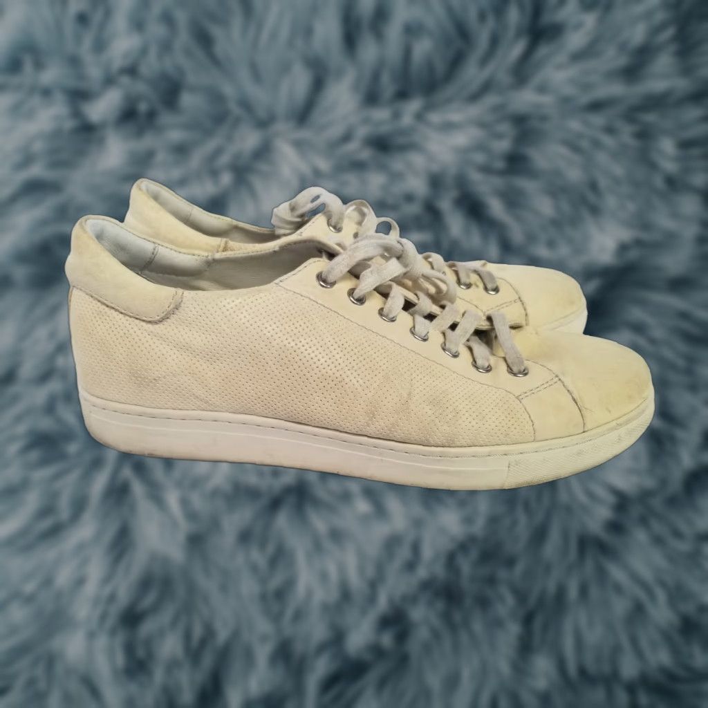 Vintage Trask Leather Comfort Lace Up Casual Sneakers Beige Men Size 9.5 Leather Sneaker Cushioned Rubber Casual Shoes M Vintage No Size US 10 / EU 43 - 1 Thumbnail