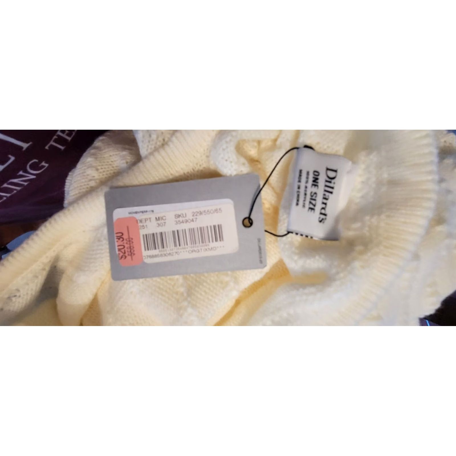 Dillard's Dillards Ivory Knit Poncho Sweater OS Acrylic Women Size ONE SIZE - 4 Thumbnail