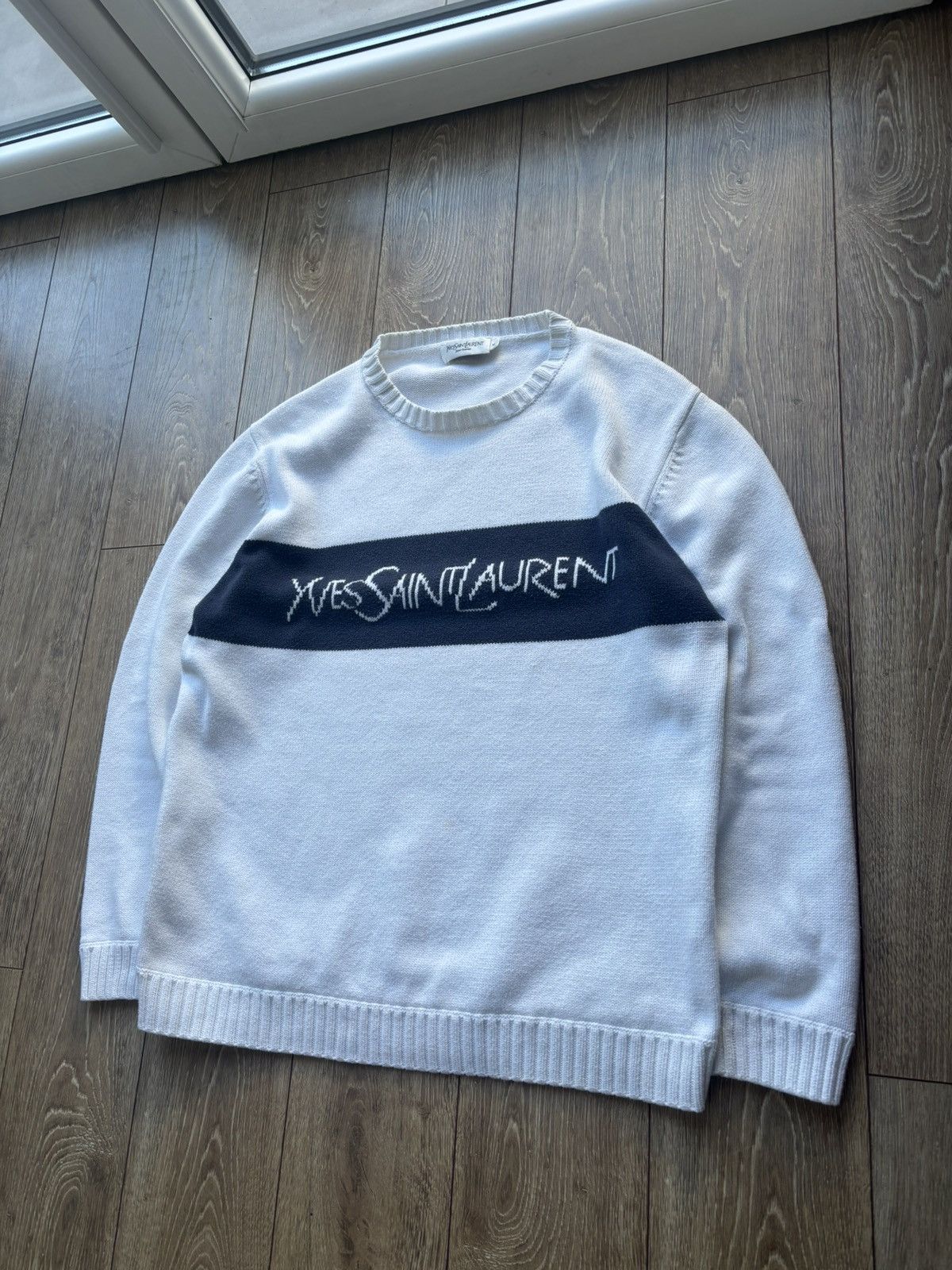 Yves Saint Laurent White Yves Saint Laurent YSL Vintage Sweater Size US M / EU 48-50 / 2 - 4 Thumbnail