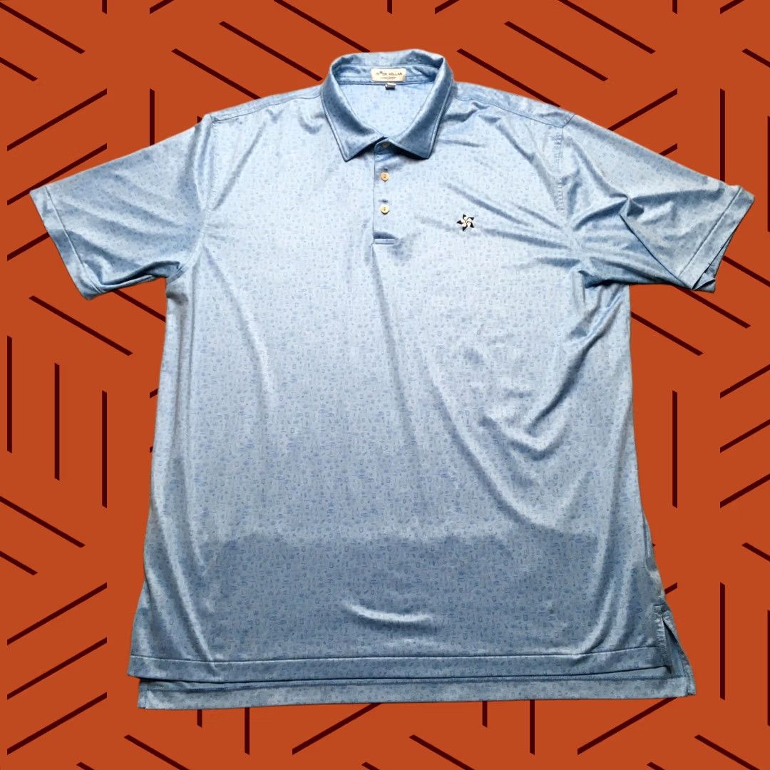 Peter Millar Peter Millar Polo Shirt Mens XL Blue Graphic Print Summer Comfort Golf Shirt Size US XL / EU 56 / 4 - 1 Thumbnail