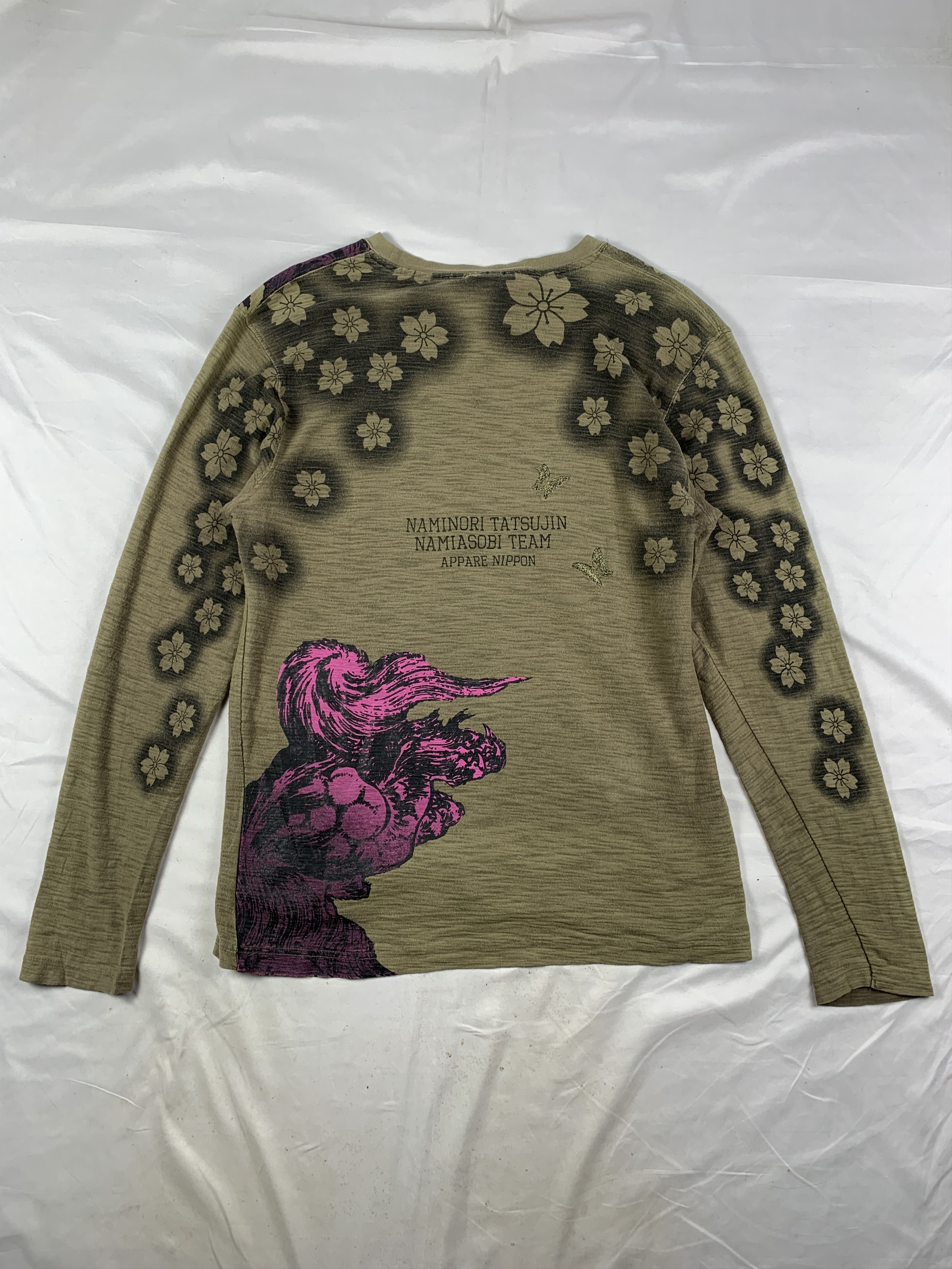 Japanese Brand Naminori Military Green Japan Tattoo Tee (L) Size US L / EU 52-54 / 3 - 2 Thumbnail