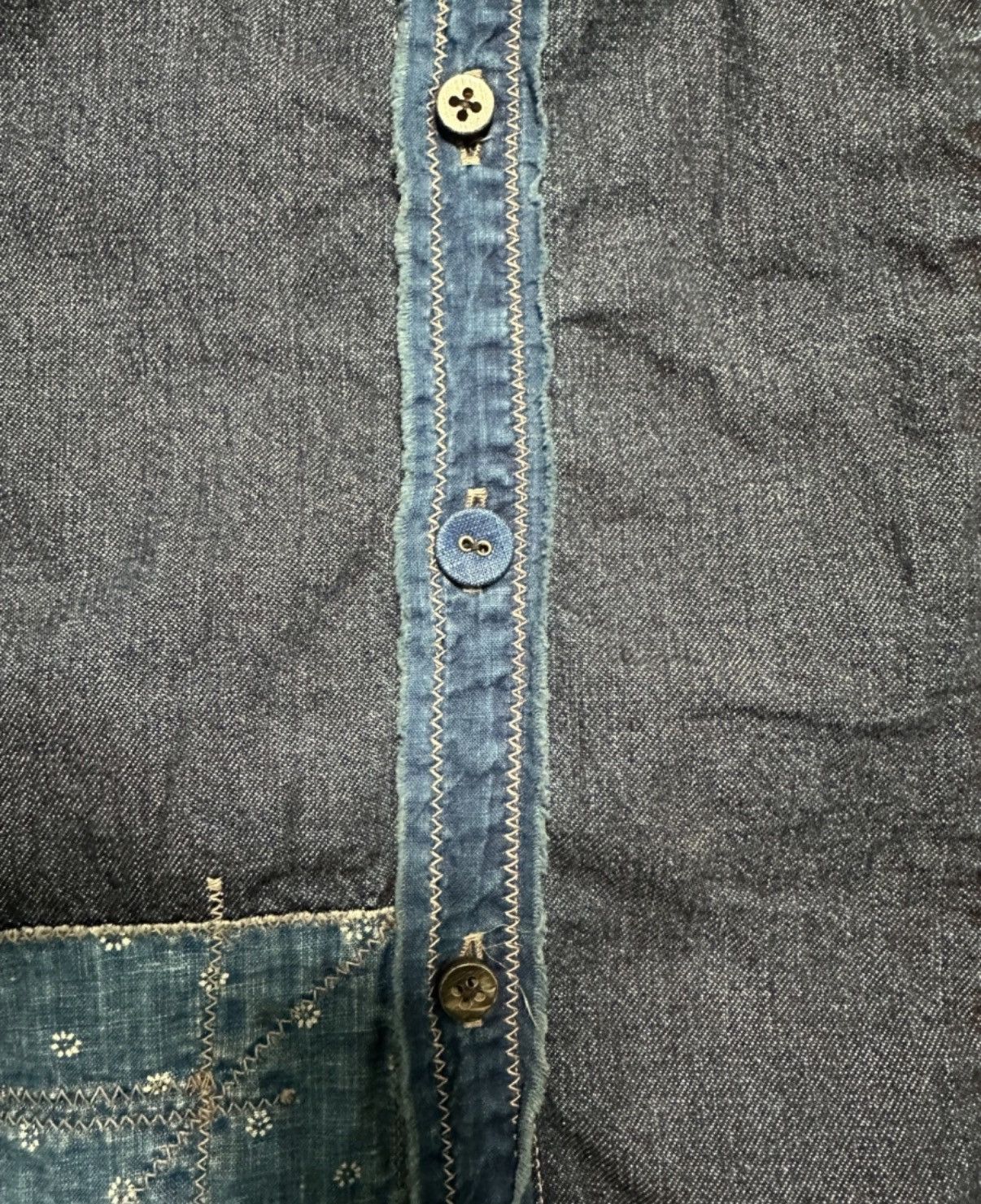 Kapital KAPITAL indigo sashiko patchwork denim shirt Size US M / EU 48-50 / 2 - 4 Thumbnail