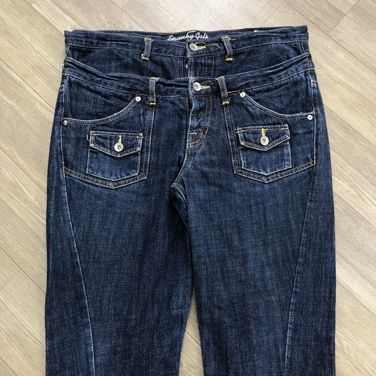 If Six Was Nine × Japanese Brand × PPFM Y2K Spunky Gals Double Waist Multipocket Bust Pants Jeans Size US 36 / EU 52 - 2 Thumbnail