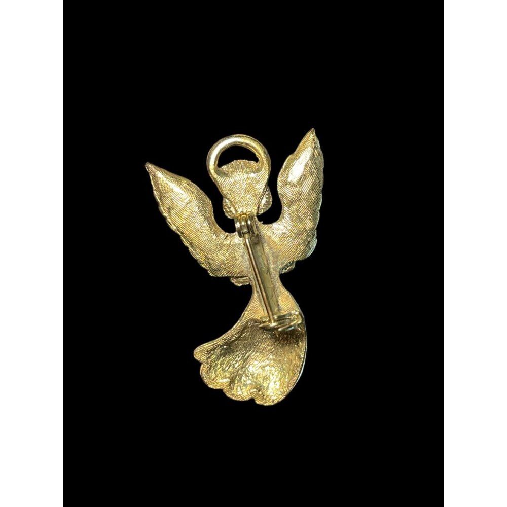 Guardian Angel Vintage Gold Tone Praying Guardian Angel Brooch Pin Size ONE SIZE - 2 Thumbnail
