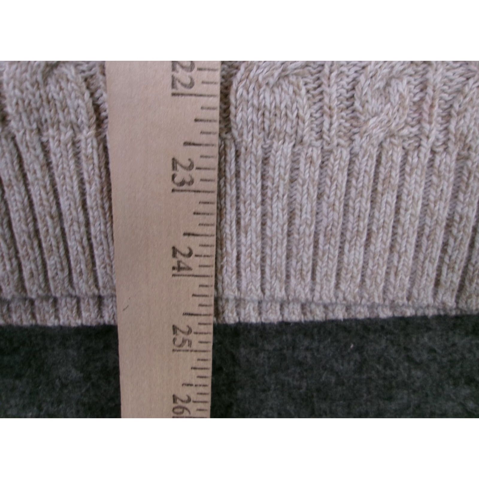 Croft & Barrow Croft Barrow Cable Knit Sweater Womens M V-Neck Beige Classic Casual Cozy Pullover Raglan Sleeve Long Sleeve Cotton Size M / US 6-8 / IT 42-44 - 5 Thumbnail