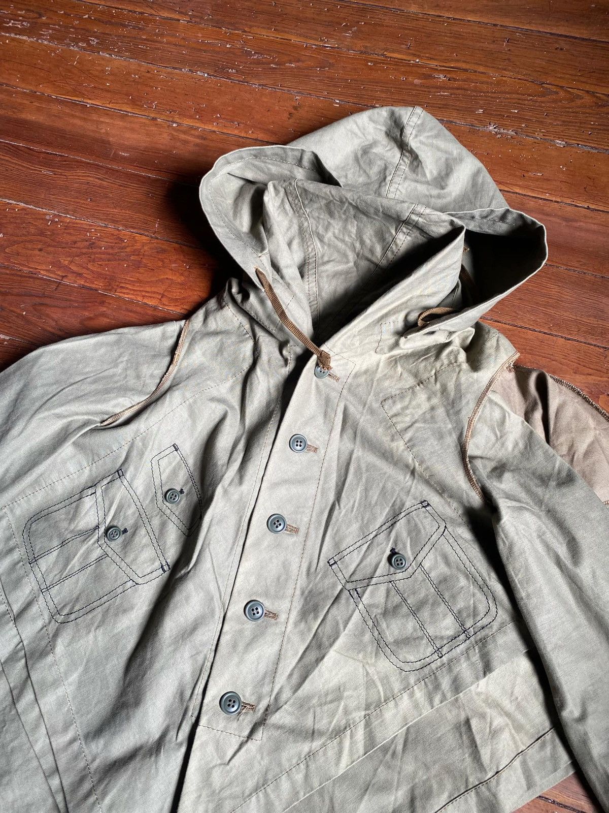 Comme des Garcons Comme Des Garçons Trompe L’oiel Stitching Military Coat Size M / US 6-8 / IT 42-44 - 6 Thumbnail