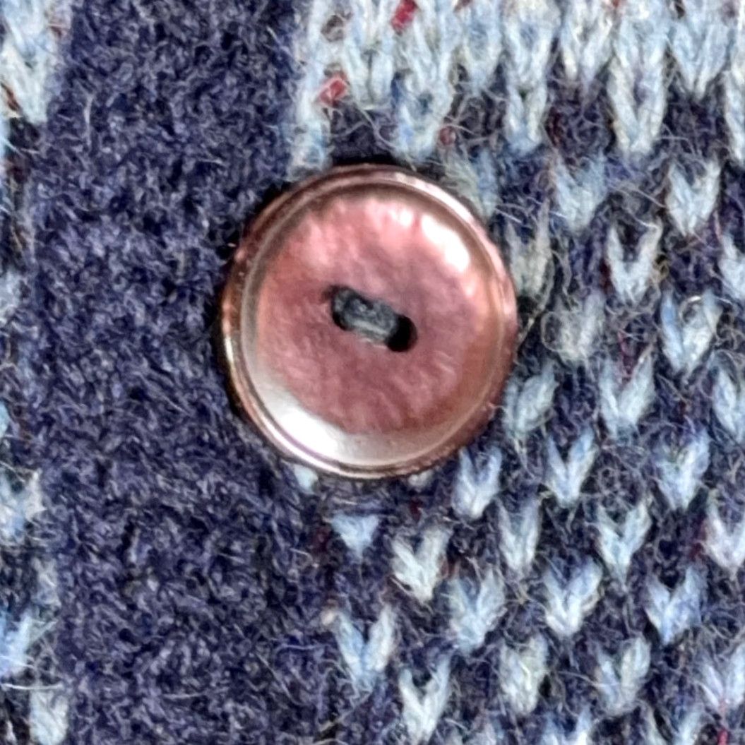 Vintage VINTAGE Scottish Isle Sweater Cardigan Mens Blue Plaid 60s Mohair Wool (orlon) Adult M Size Size US M / EU 48-50 / 2 - 6 Thumbnail