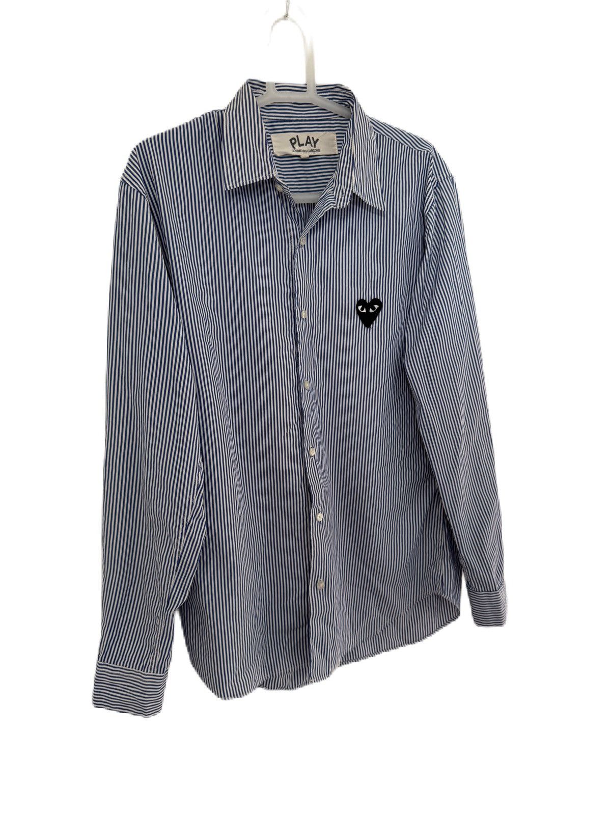 Comme des Garcons Homme Plus COMME DES GARCONS PLAY STRIPE BUTTON UP BLACK LOVE EMOJI Size US L / EU 52-54 / 3 - 2 Thumbnail