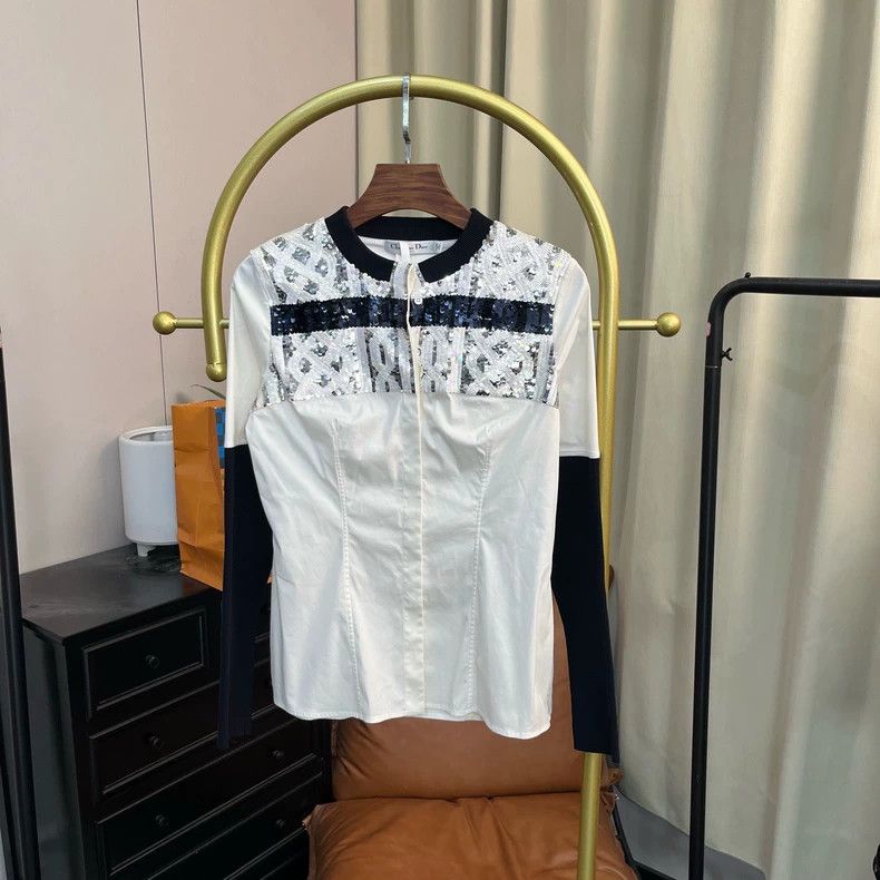 Dior Dior White show scale shirt Size S / US 4 / IT 40 - 1 Thumbnail