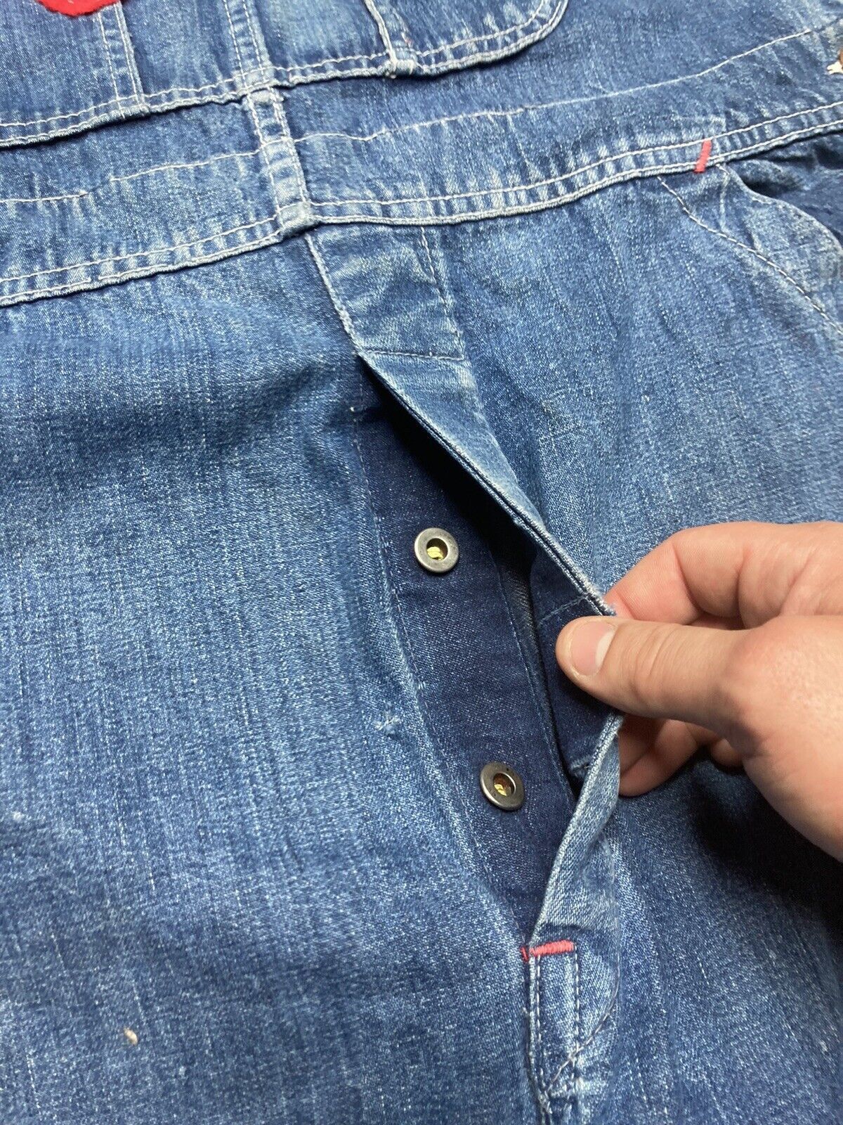 Big Mac × Vintage 50s Penneys Big Mac overalls denim farm patch low back 36x29 Size US 36 / EU 52 - 5 Thumbnail
