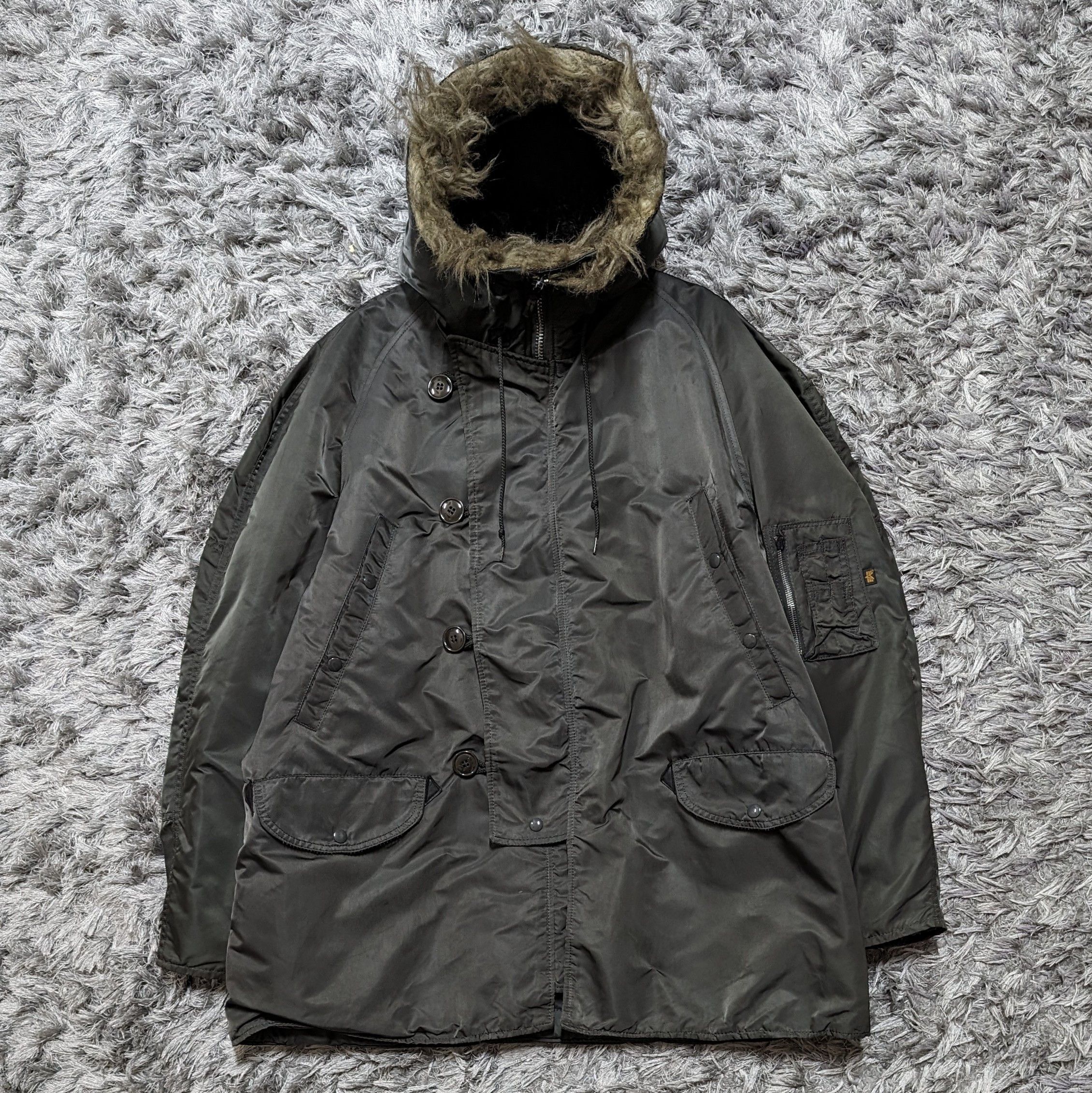 90s USA製 ALPHA INDUSTRIES N-3B Coat L Vtg 90s ALPHA INDUSTRIES USAF Type N-3B Extreme Cold Weather