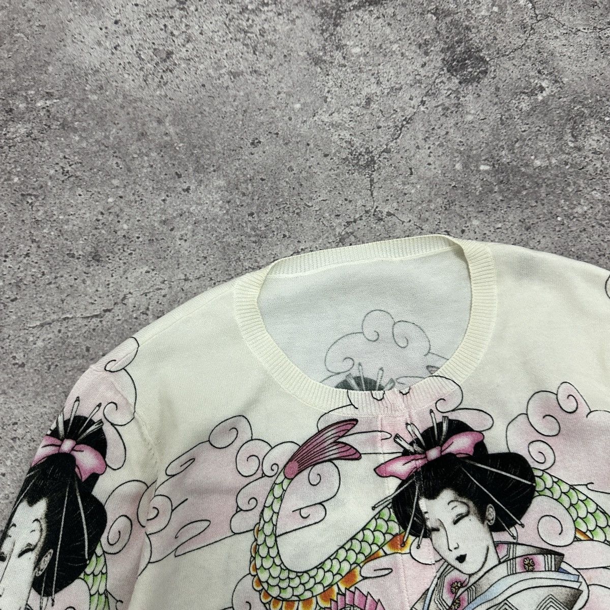 Japanese Brand Vintage 00s Love Moschino Japanese Geisha AOP cardigan y2k Size S / US 4 / IT 40 - 8 Thumbnail