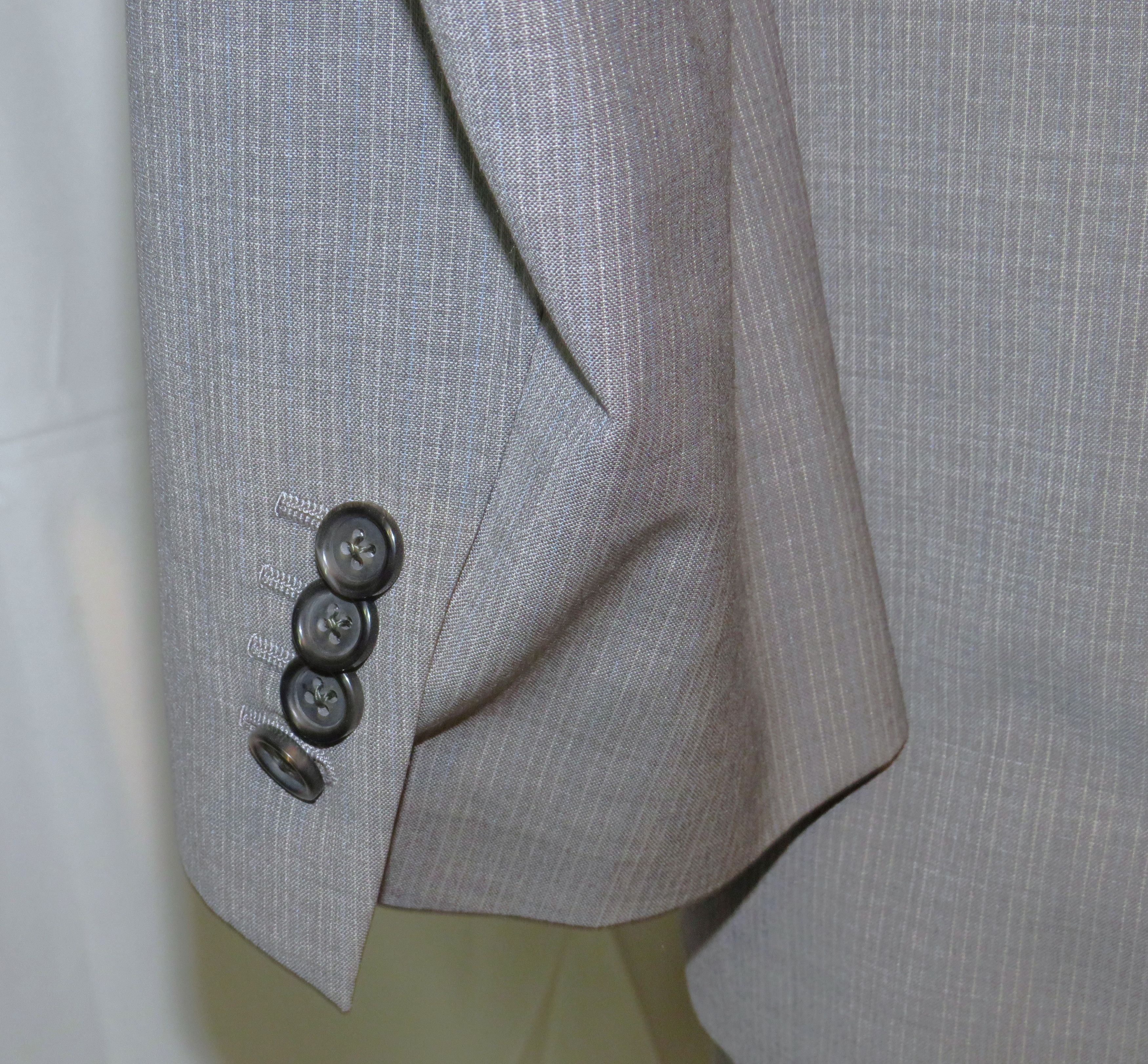 Brooks Brothers 1818 Fitzgerald Drago Gray Striped Two Button Suit 46R Size 46R - 10 Thumbnail