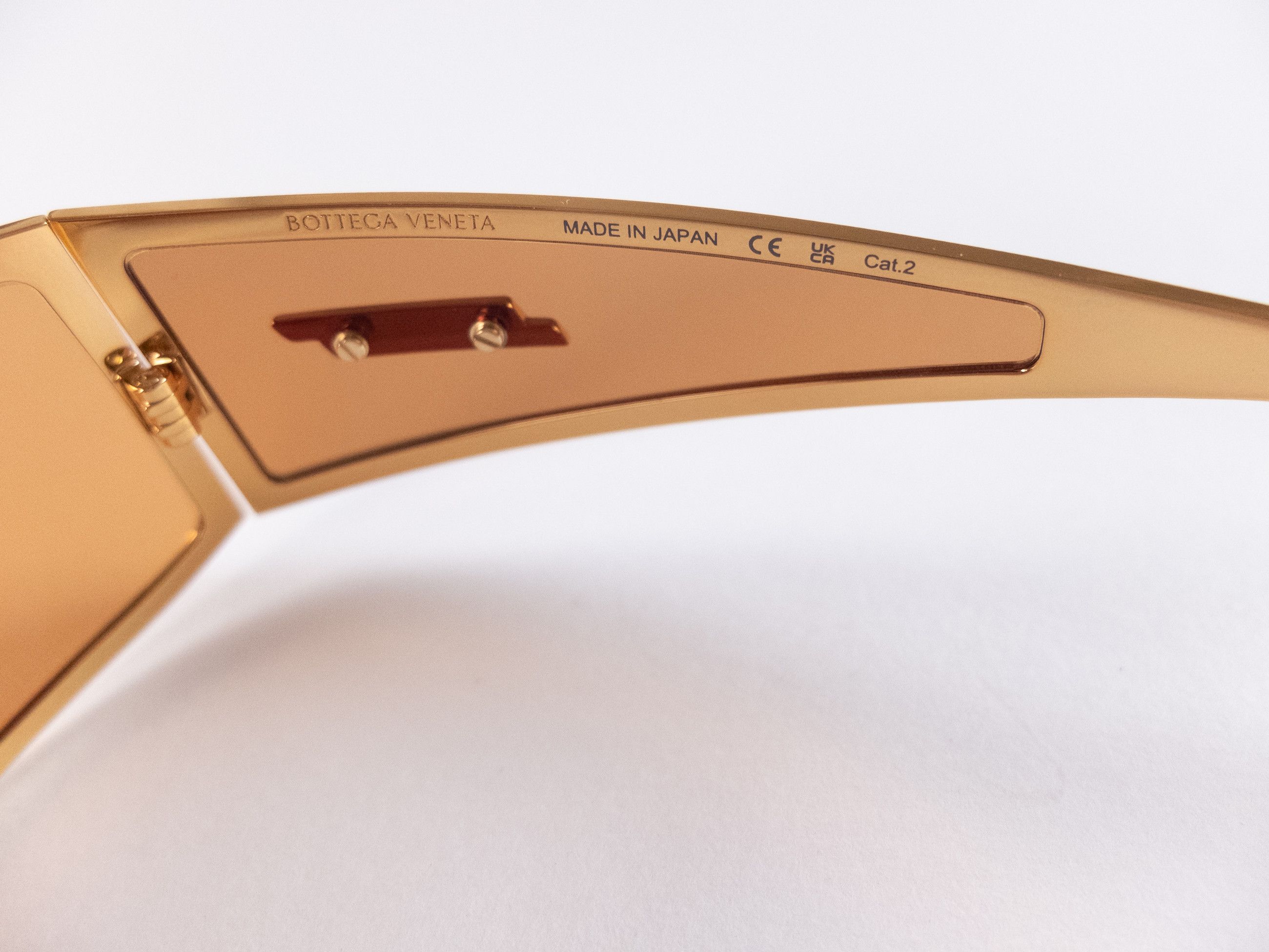 Bottega Veneta BOTTEGA VENETA gold brown bangle wraparound sunglasses q Size ONE SIZE - 8 Thumbnail