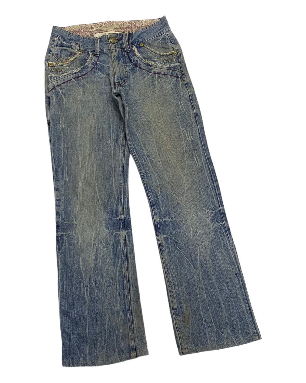 Hysteric Glamour FLARE JEANS🔥OILCAKE DISTRESSED DENIM FLARE DENIM JEANS Size US 29 - 5 Thumbnail
