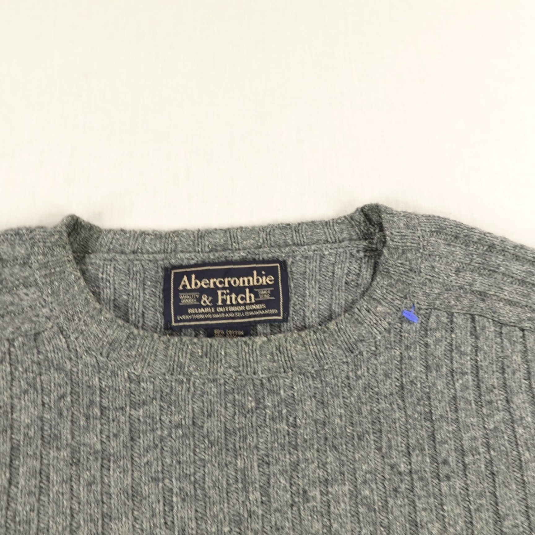 Abercrombie & Fitch VINTAGE Abercrombie & Fitch Sweater Shirt Mens XL Gray Wool Blend Pullover Cable-Knit Crew Neck 1980s 90s Mens Size US XL / EU 56 / 4 - 3 Thumbnail