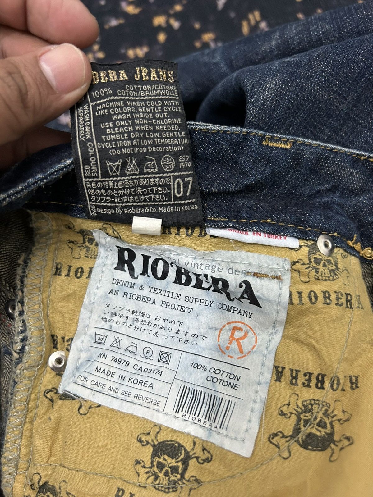 Tornado Mart Riobera Whiskered Studed Pocket Back Jeans Size US 30 / EU 46 - 17 Thumbnail