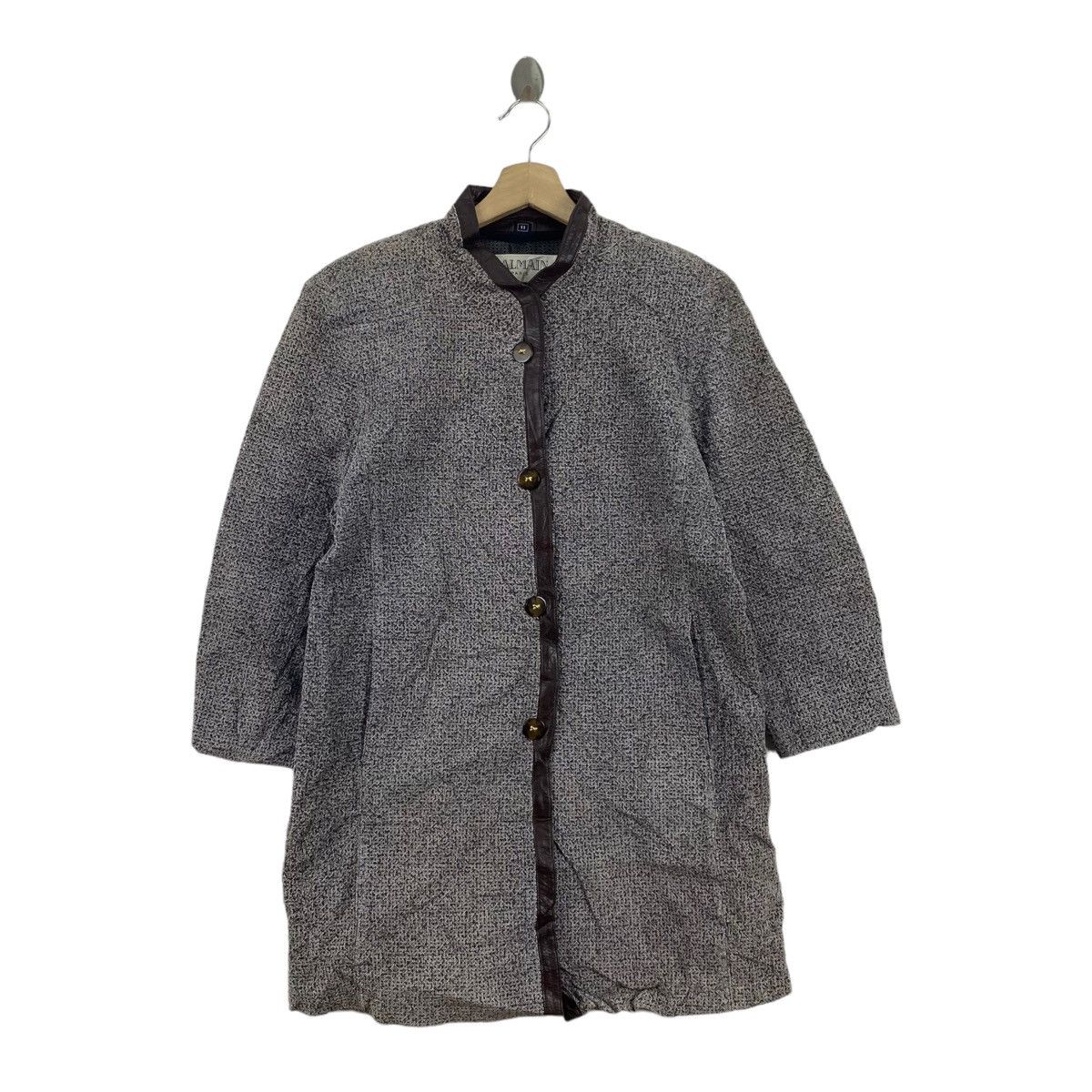 Balmain BALMAIN PARIS Brand Button Up Leather Wool Trench Coat Size US M / EU 48-50 / 2 - 1 Thumbnail
